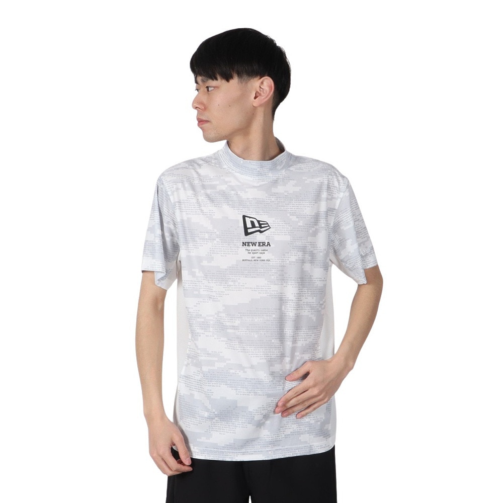 ニューエラ（NEW ERA）（メンズ、レディース）ゴルフウェア 吸汗速乾 抗菌 半袖 ミッドネック 鹿の子 Tシャツ Digital Camo 14391500
