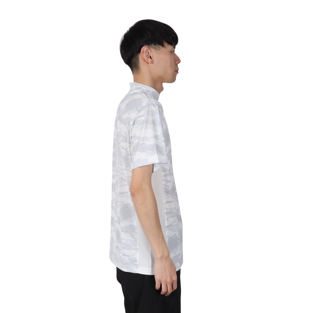 ニューエラ（NEW ERA）（メンズ、レディース）ゴルフウェア 吸汗速乾 抗菌 半袖 ミッドネック 鹿の子 Tシャツ Digital Camo 14391500