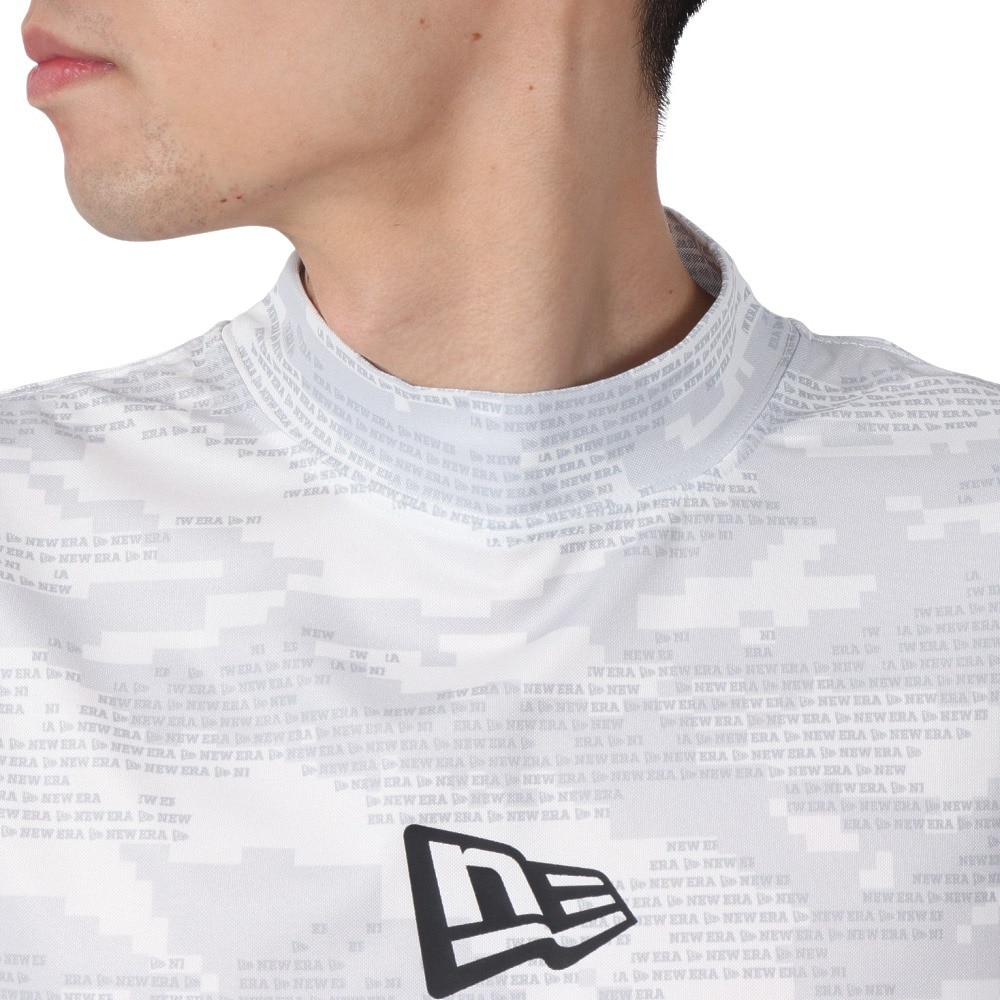 ニューエラ（NEW ERA）（メンズ、レディース）ゴルフウェア 吸汗速乾 抗菌 半袖 ミッドネック 鹿の子 Tシャツ Digital Camo 14391500