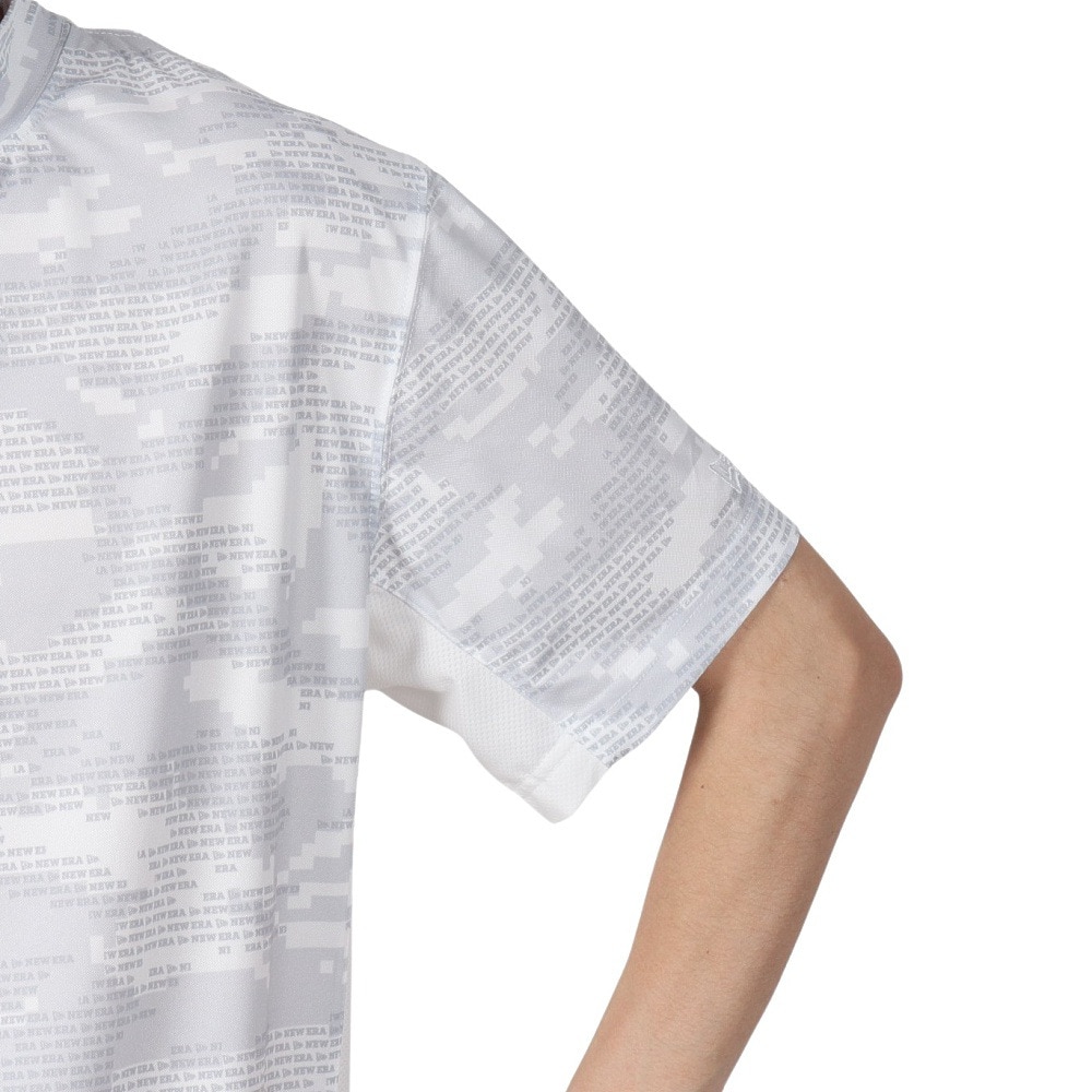 ニューエラ（NEW ERA）（メンズ、レディース）ゴルフウェア 吸汗速乾 抗菌 半袖 ミッドネック 鹿の子 Tシャツ Digital Camo 14391500