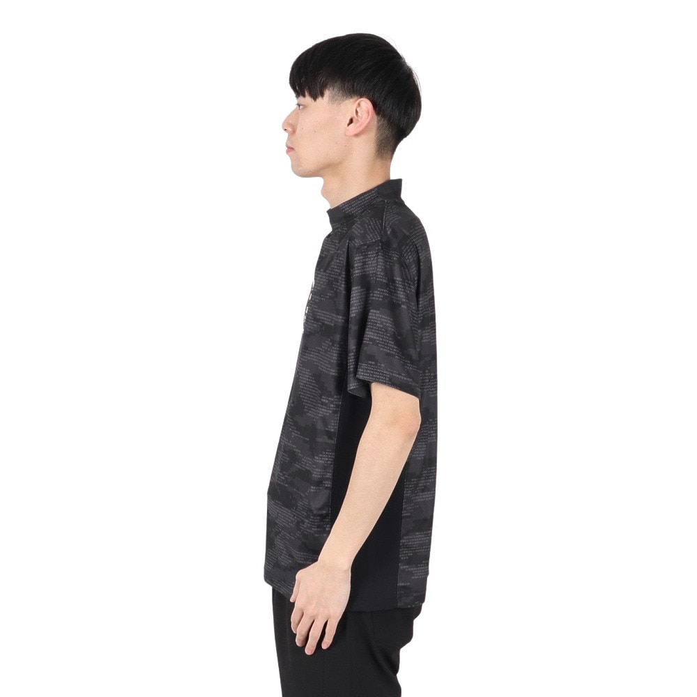 ニューエラ（NEW ERA）（メンズ、レディース）ゴルフウェア 吸汗速乾 抗菌 半袖 ミッドネック 鹿の子 Tシャツ Digital Camo 14391501