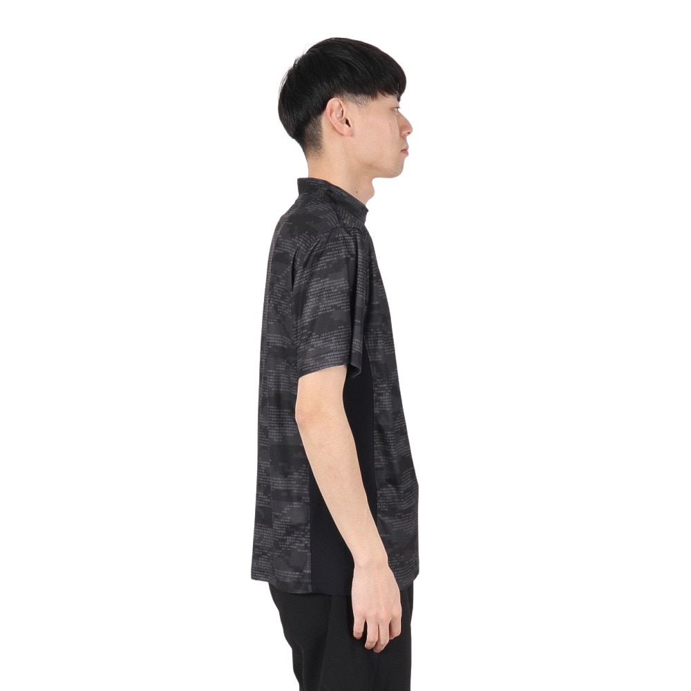 ニューエラ（NEW ERA）（メンズ、レディース）ゴルフウェア 吸汗速乾 抗菌 半袖 ミッドネック 鹿の子 Tシャツ Digital Camo 14391501