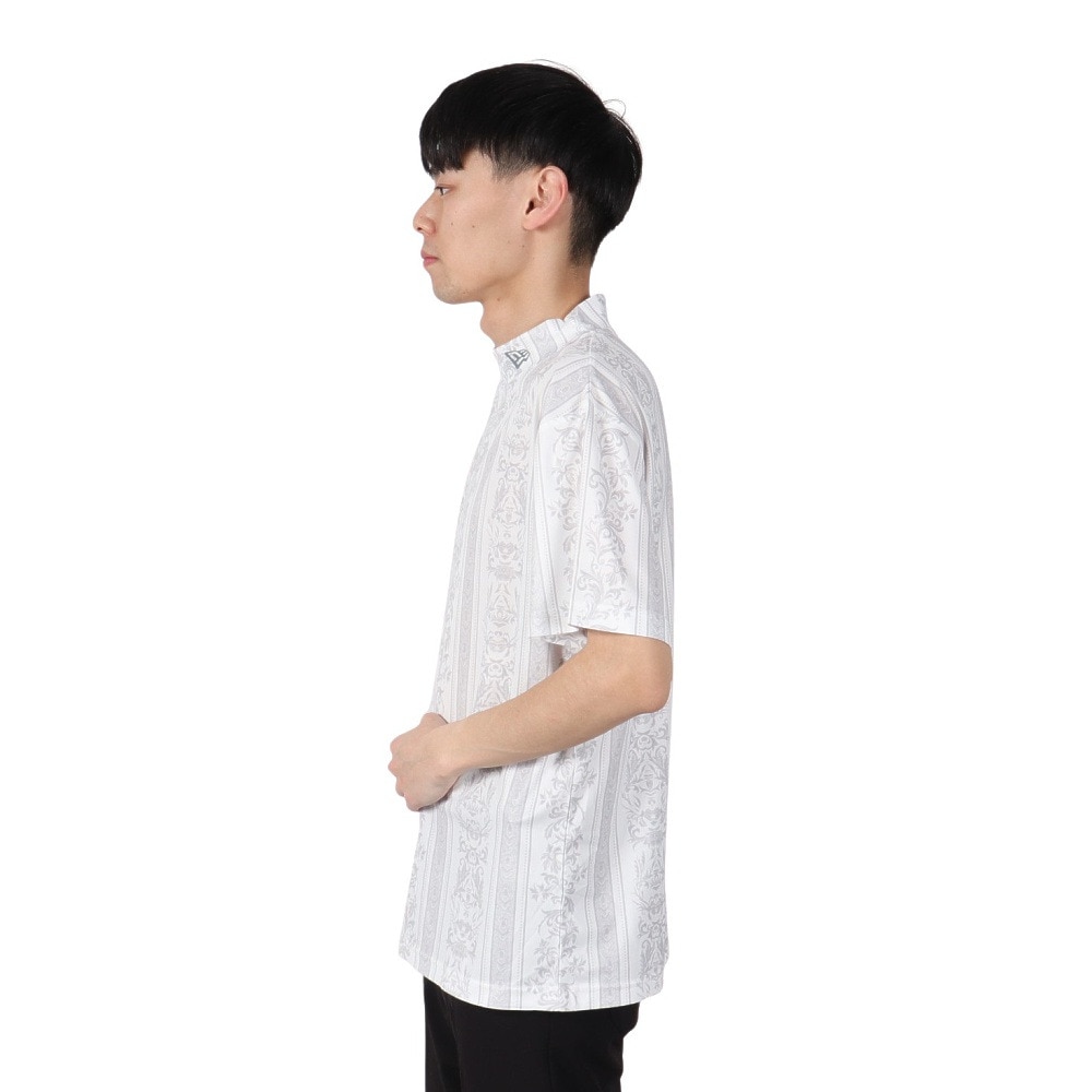 ニューエラ（NEW ERA）（メンズ）ゴルフウェア 吸汗速乾 抗菌 半袖 ミッドネック 鹿の子 Tシャツ Bandana All Over 14391502