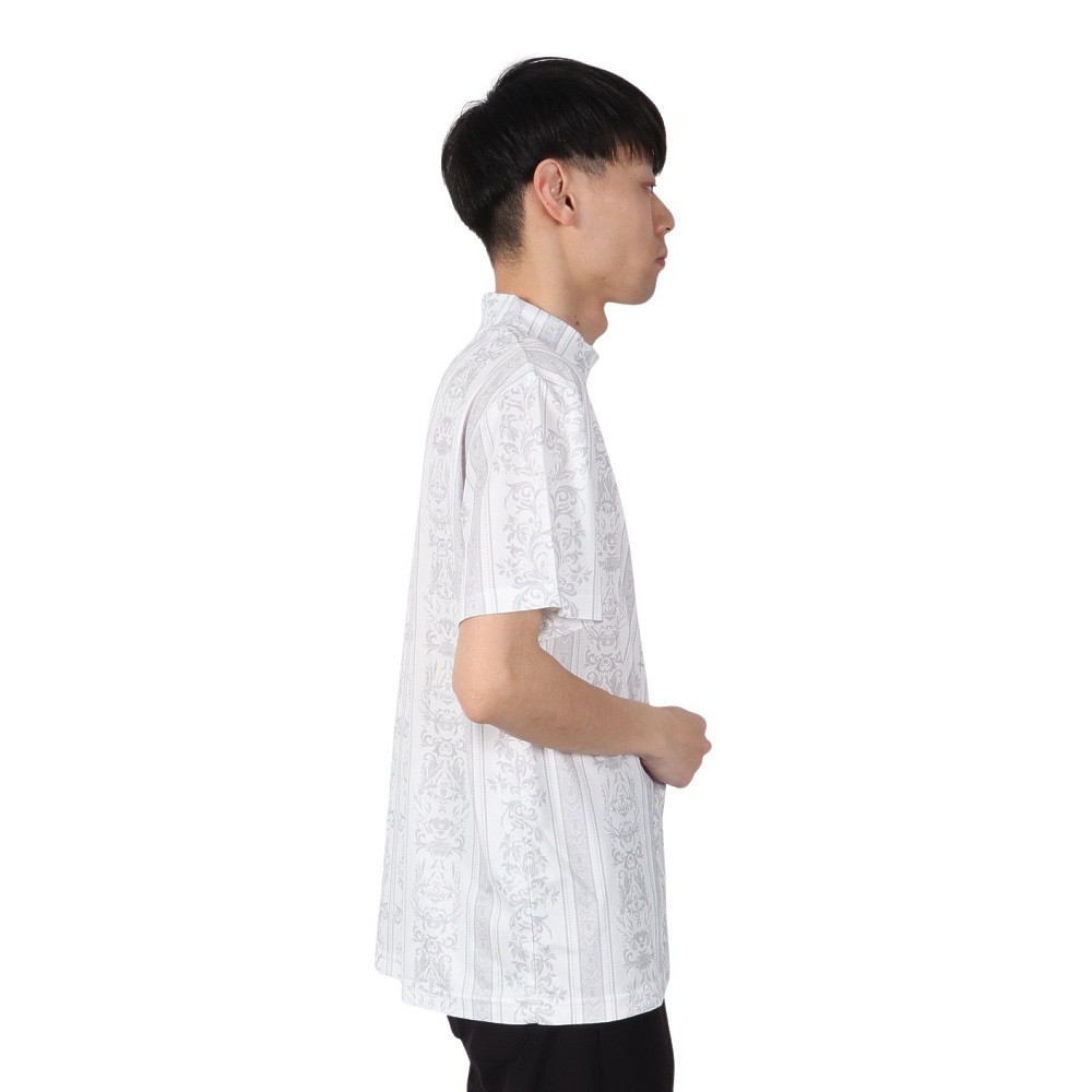 ニューエラ（NEW ERA）（メンズ）ゴルフウェア 吸汗速乾 抗菌 半袖 ミッドネック 鹿の子 Tシャツ Bandana All Over 14391502