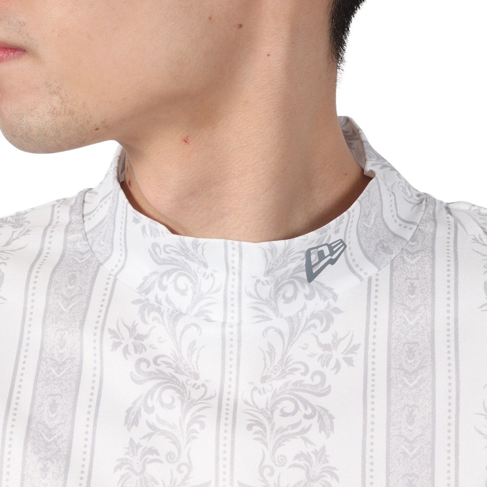 ニューエラ（NEW ERA）（メンズ）ゴルフウェア 吸汗速乾 抗菌 半袖 ミッドネック 鹿の子 Tシャツ Bandana All Over 14391502