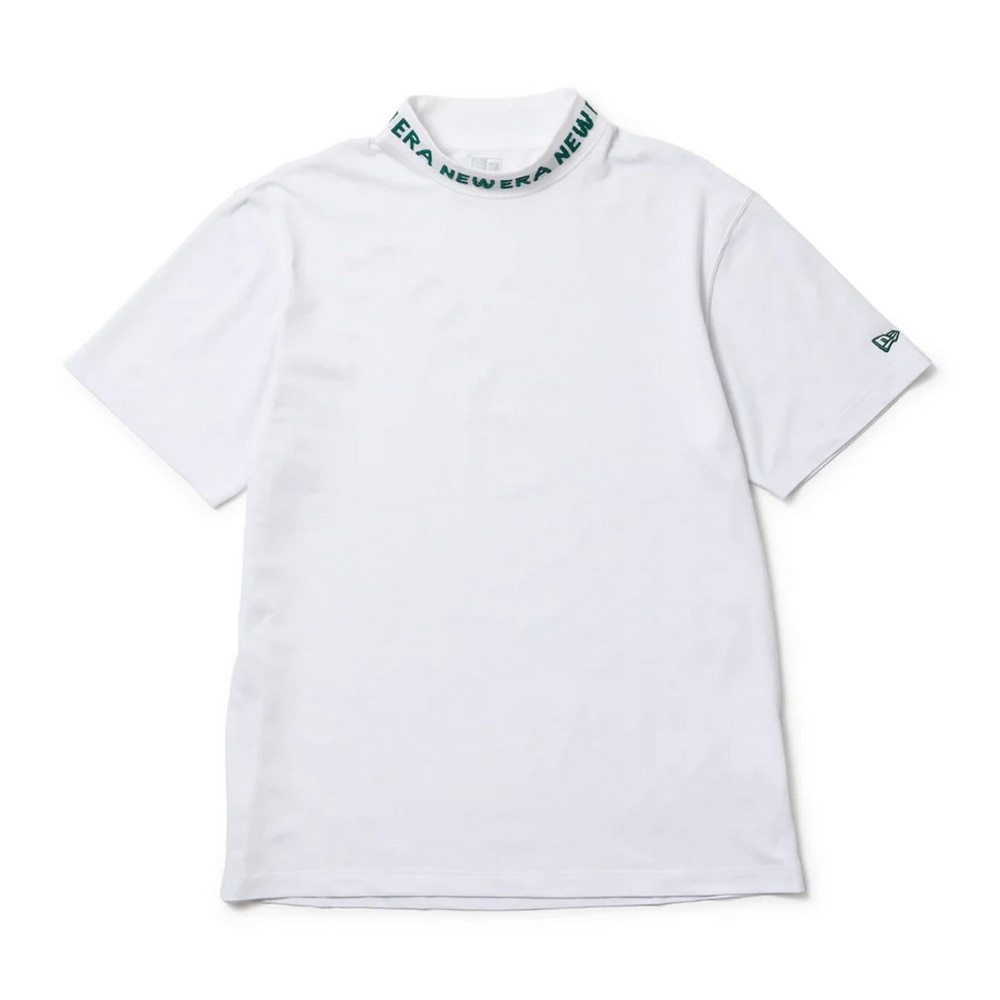 ニューエラ（NEW ERA）（メンズ、レディース）ゴルフウェア 通気性 半袖 ミッドネック Tシャツ ジャカードロゴ 14391505