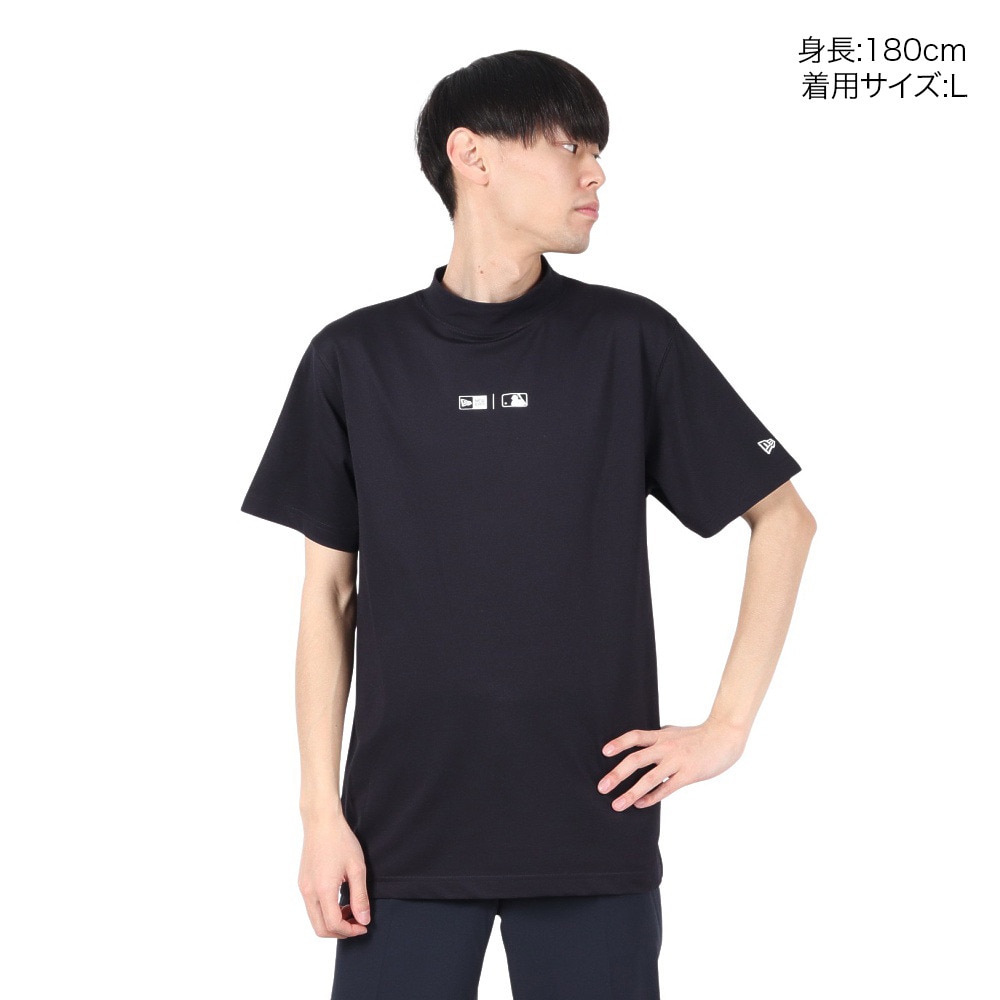 ニューエラ（NEW ERA）（メンズ）ゴルフウェア 吸汗速乾 抗菌 半袖 鹿の子 ミッドネック Tシャツ ニューヨーク・ヤンキース 14391506