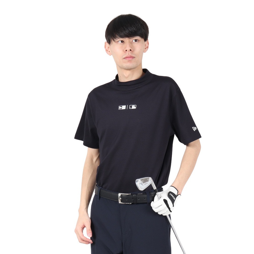 ニューエラ（NEW ERA）（メンズ）ゴルフウェア 吸汗速乾 抗菌 半袖 鹿の子 ミッドネック Tシャツ ニューヨーク・ヤンキース 14391506