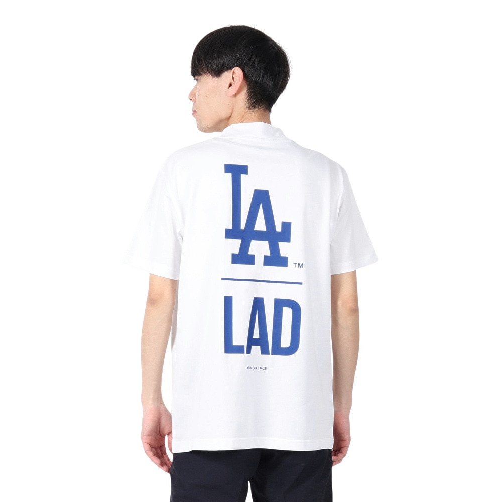 ニューエラ（NEW ERA）（メンズ）ゴルフウェア 吸汗速乾 抗菌 半袖 鹿の子 ミッドネック Tシャツ ロサンゼルス・ドジャース 14391508
