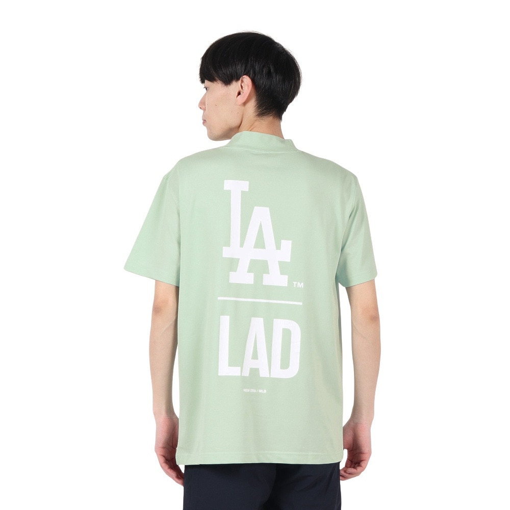 ニューエラ（NEW ERA）（メンズ）ゴルフウェア 吸汗速乾 抗菌 半袖 鹿の子 ミッドネック Tシャツ ロサンゼルス・ドジャース TKBLU 14391509
