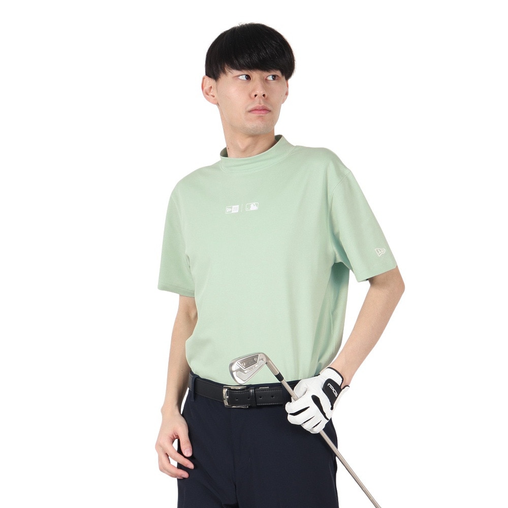 ニューエラ（NEW ERA）（メンズ）ゴルフウェア 吸汗速乾 抗菌 半袖 鹿の子 ミッドネック Tシャツ ロサンゼルス・ドジャース TKBLU 14391509
