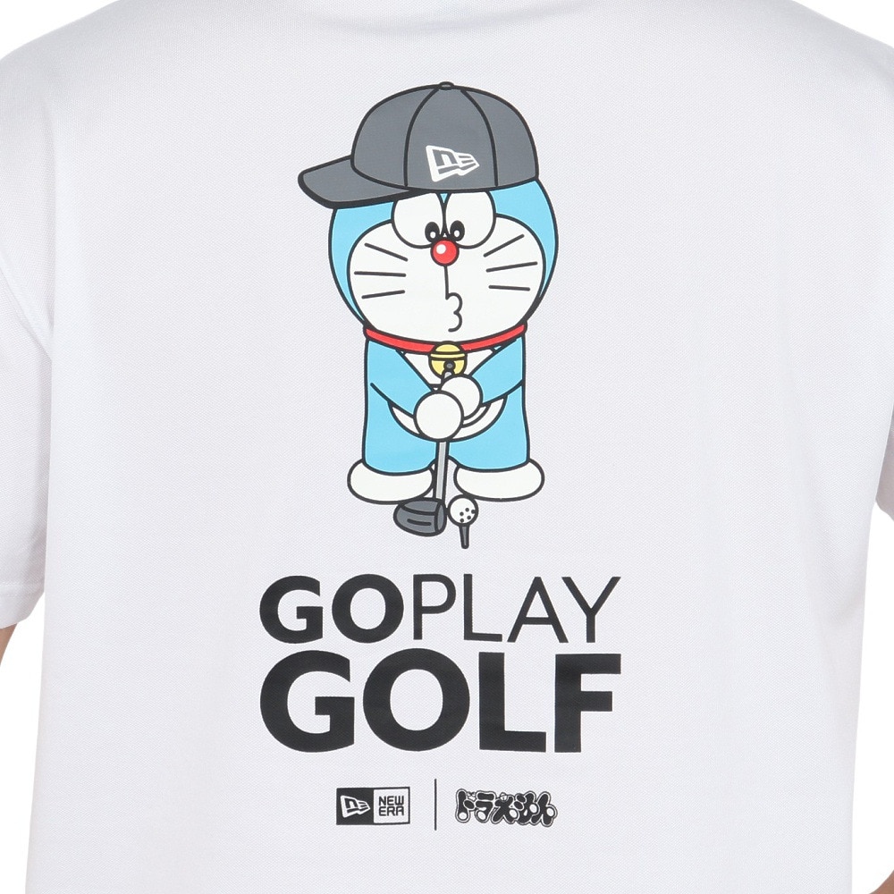 ニューエラ（NEW ERA）（メンズ、レディース）ゴルフウェア 吸汗速乾 抗菌 半袖 鹿の子 ミッドネック Tシャツ ドラえもん 14520737