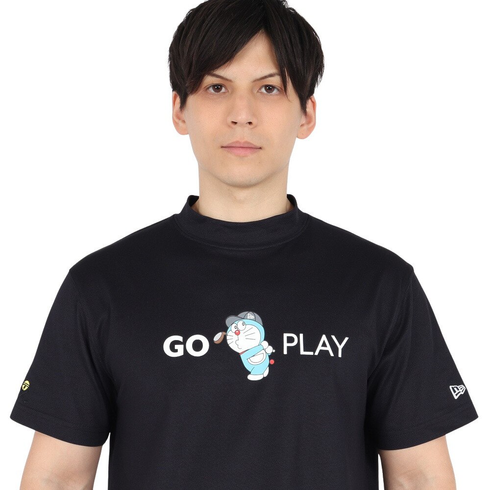 ニューエラ（NEW ERA）（メンズ、レディース）ゴルフウェア 吸汗速乾 抗菌 半袖 鹿の子 ミッドネック Tシャツ ドラえもん 14520738