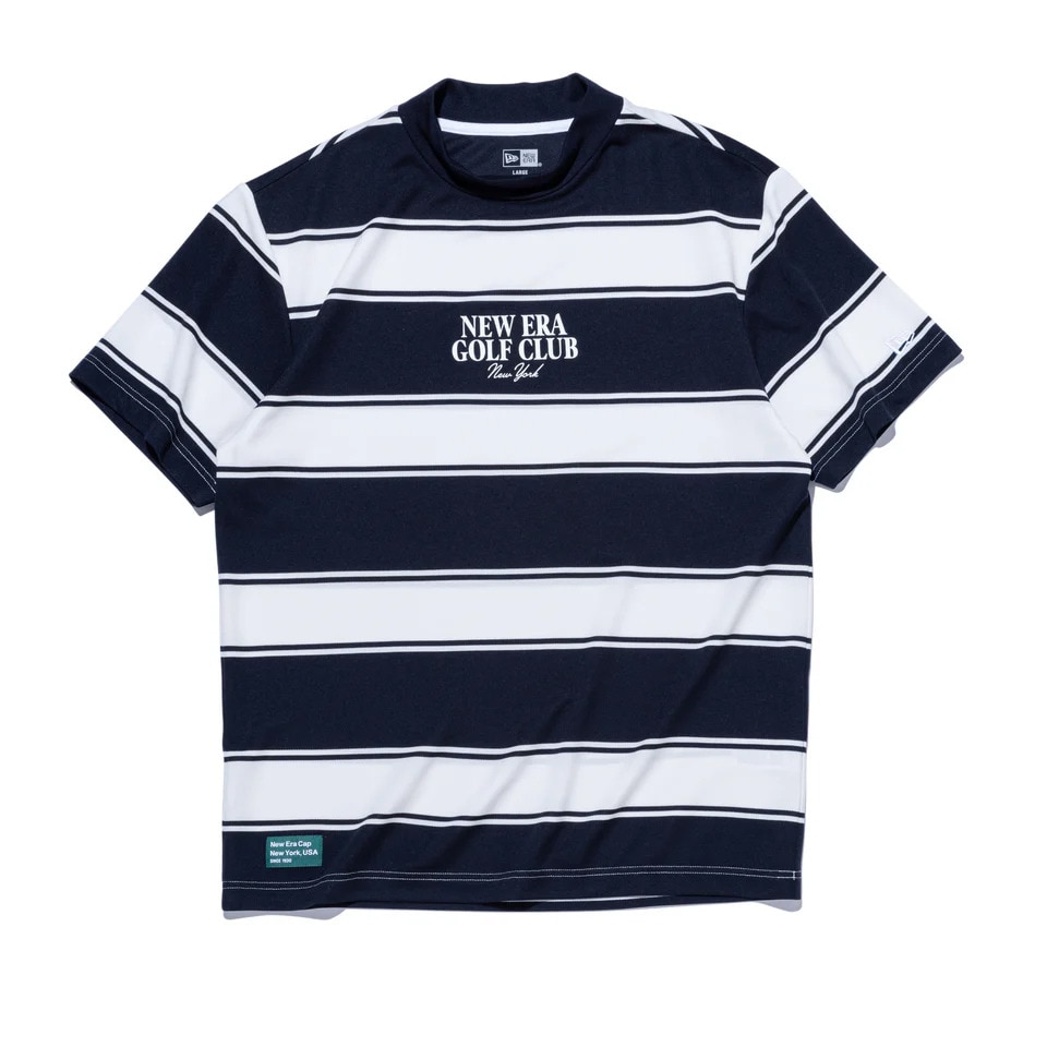 ニューエラ（NEW ERA）（メンズ、レディース）ゴルフウェア ボーダー柄 鹿の子 ミッドネック 半袖Tシャツ NEW ERA GOLF CLUB 14666317