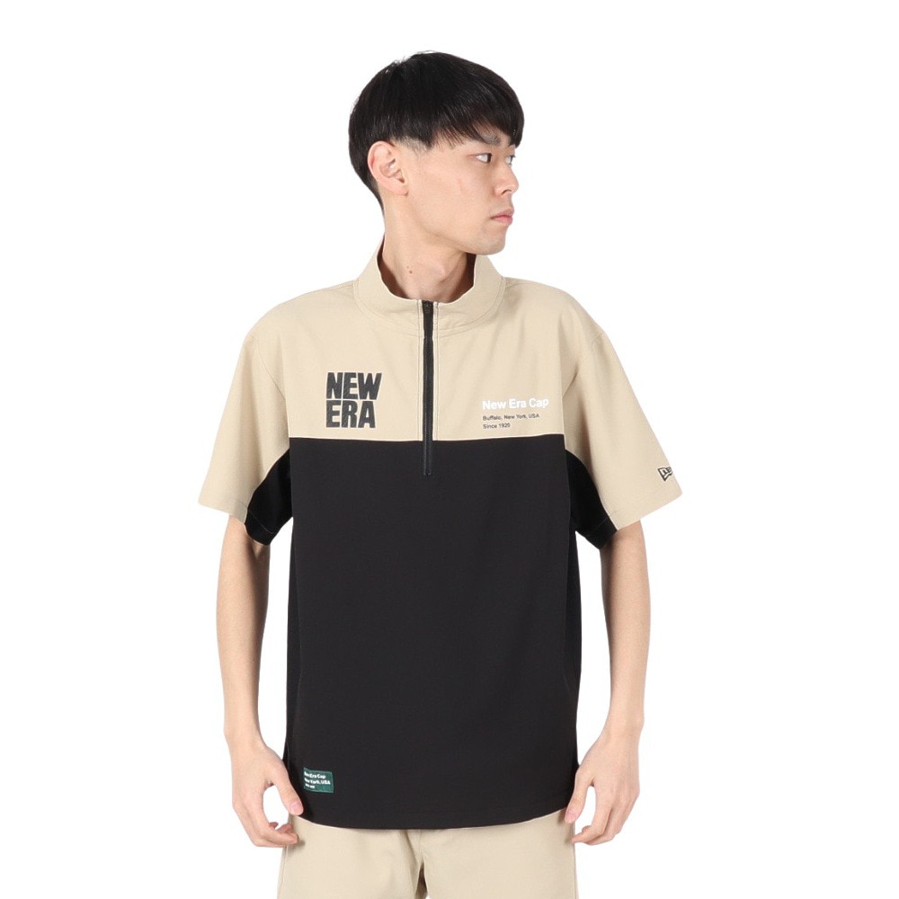 ニューエラ（NEW ERA）（メンズ、レディース）ゴルフウェア 撥水 軽量 半袖 ハーフジップ クロスウェア ジャケット スクエアニューエラ 14666323
