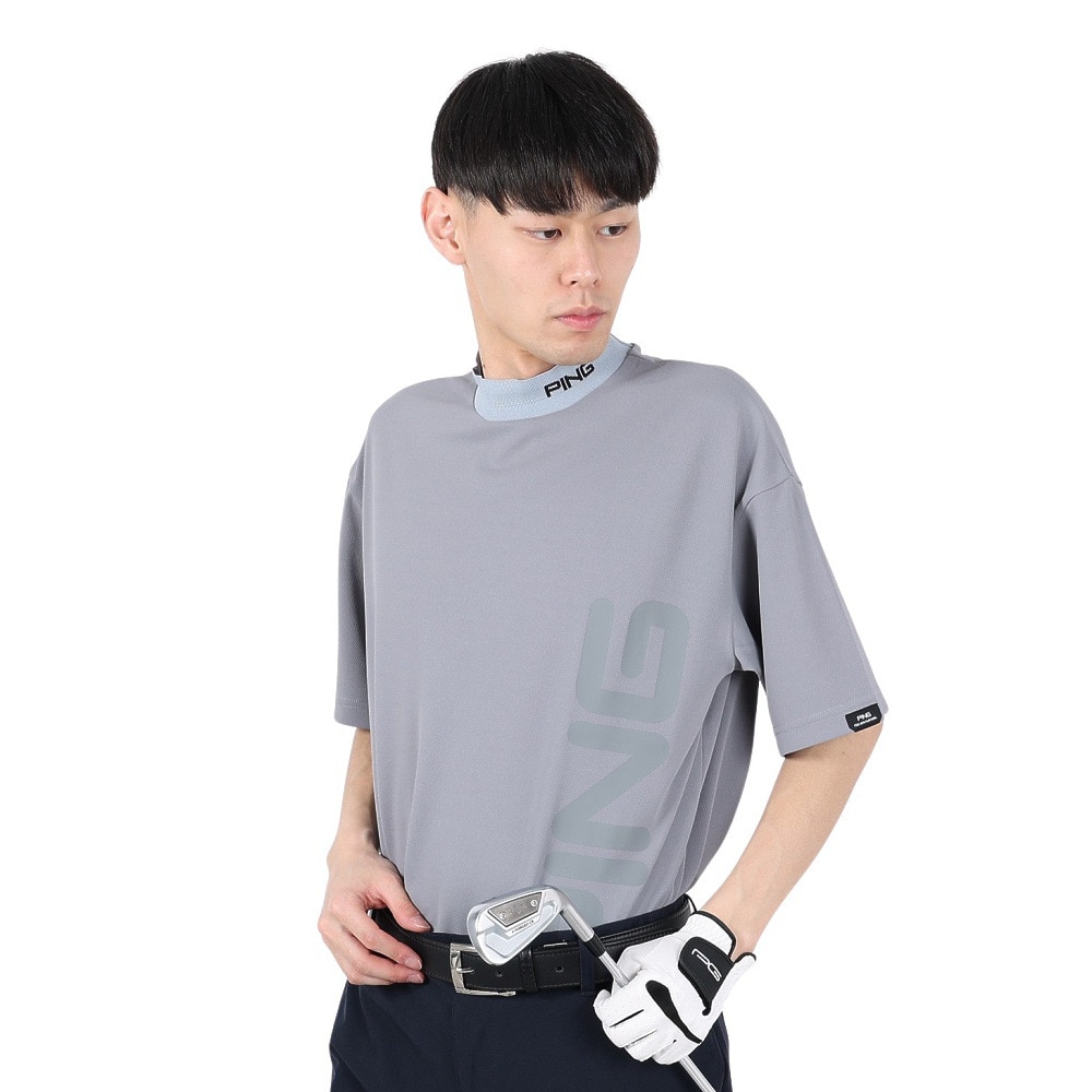 ピン（PING）（メンズ）ゴルフウェア モックネック 半袖 ダブルメッシュ ハイネックシャツ 621-5167305-020