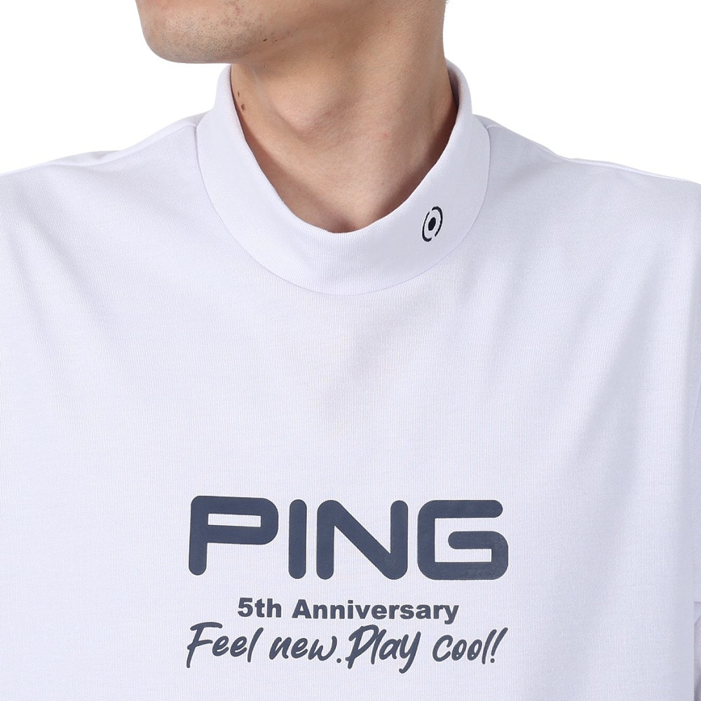 ピン（PING）（メンズ）ゴルフウェア モックネック プレーティング天竺 半袖ハイネックシャツ 621-5167307-030