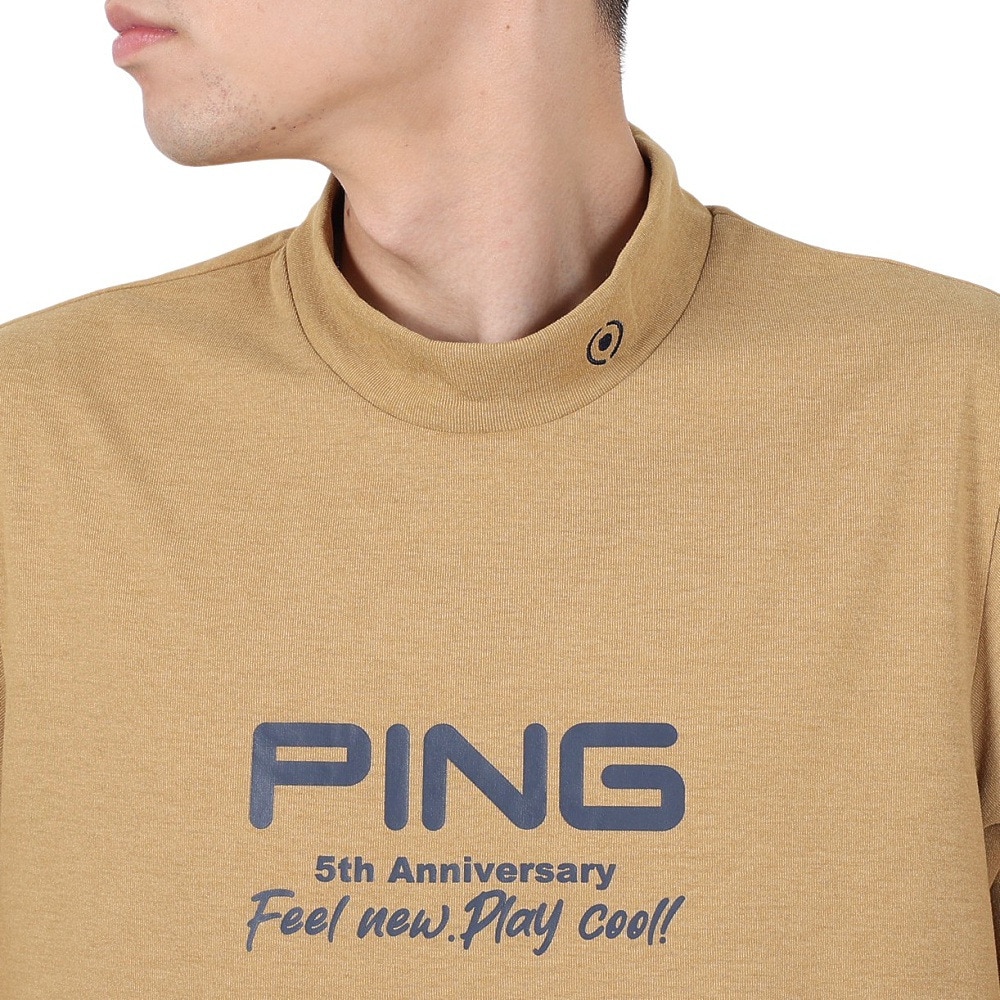 ピン（PING）（メンズ）ゴルフウェア モックネック プレーティング天竺 半袖ハイネックシャツ 621-5167307-040