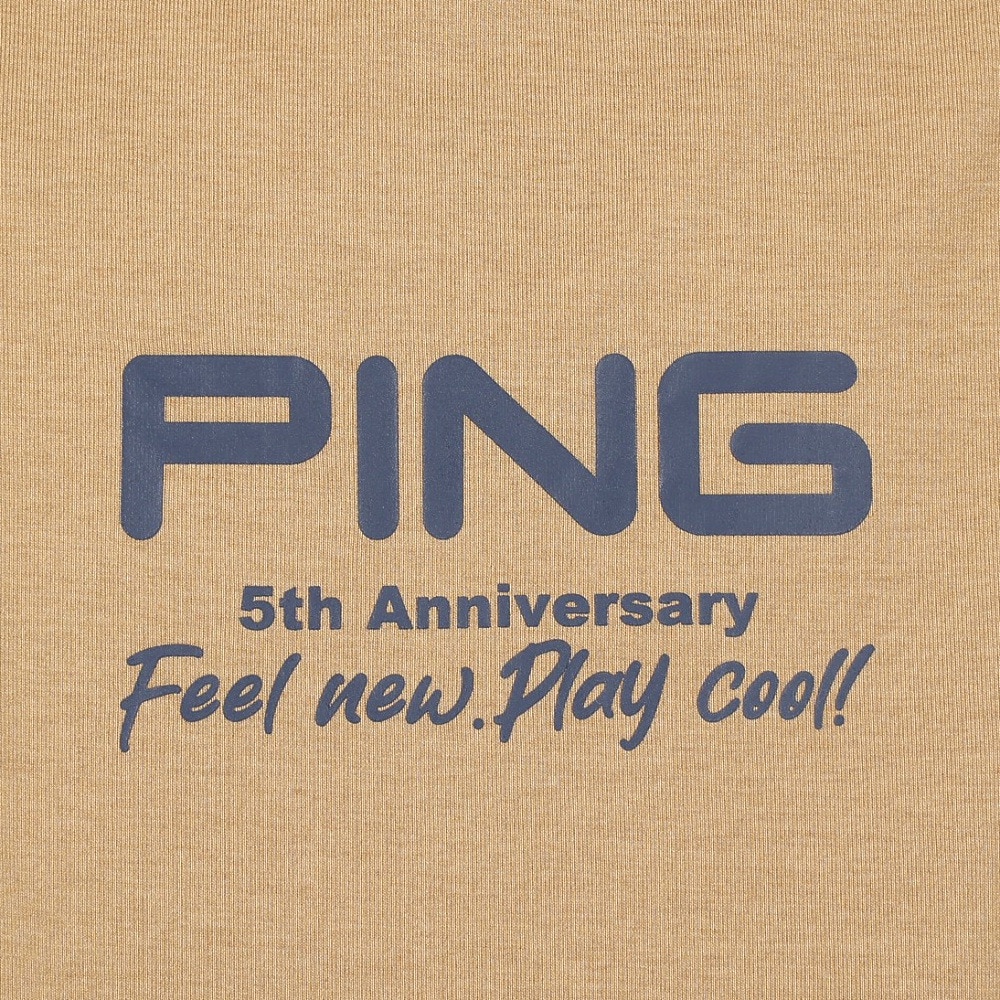 ピン（PING）（メンズ）ゴルフウェア モックネック プレーティング天竺 半袖ハイネックシャツ 621-5167307-040