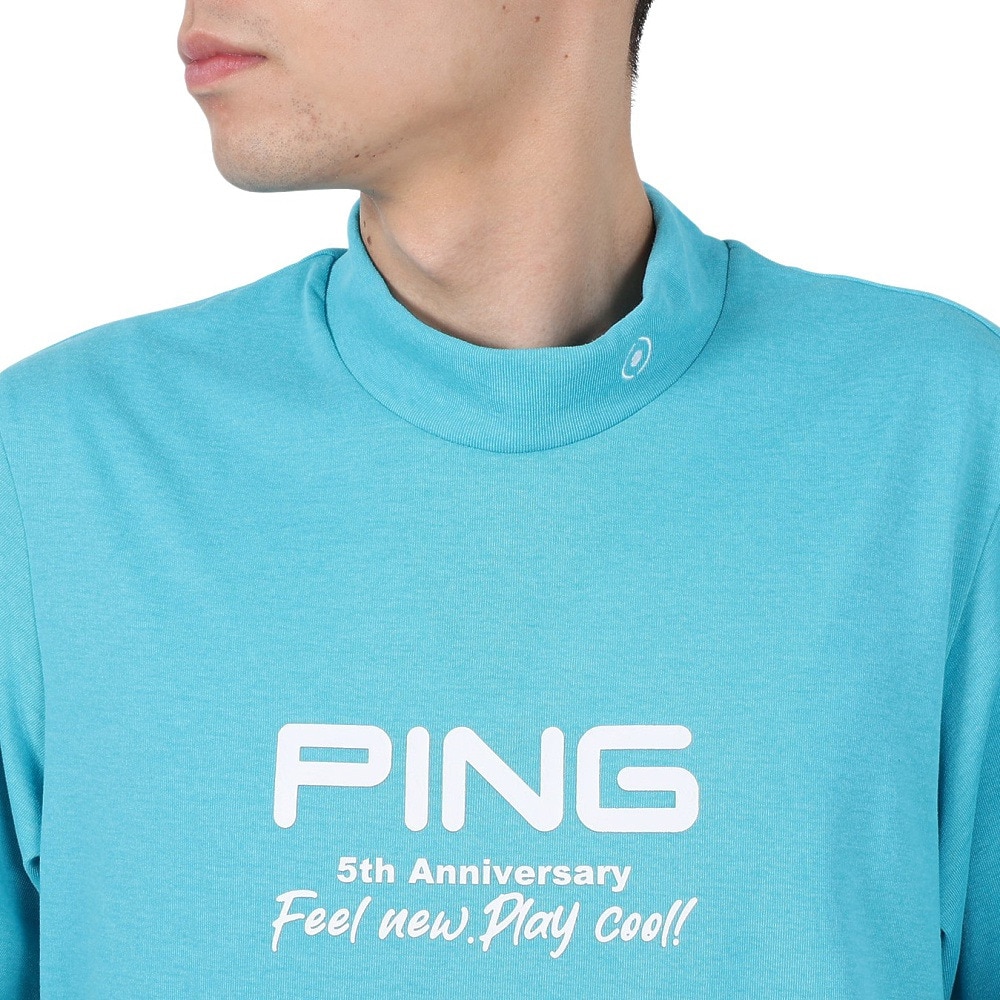 ピン（PING）（メンズ）ゴルフウェア モックネック 半袖 メンズ プレーティング天竺 半袖ハイネックシャツ 621-5167307-110