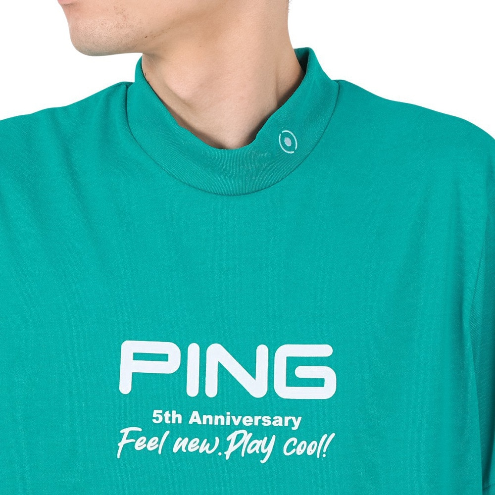 ピン（PING）（メンズ）ゴルフウェア モックネック 半袖 メンズ プレーティング天竺 半袖ハイネックシャツ 621-5167307-111