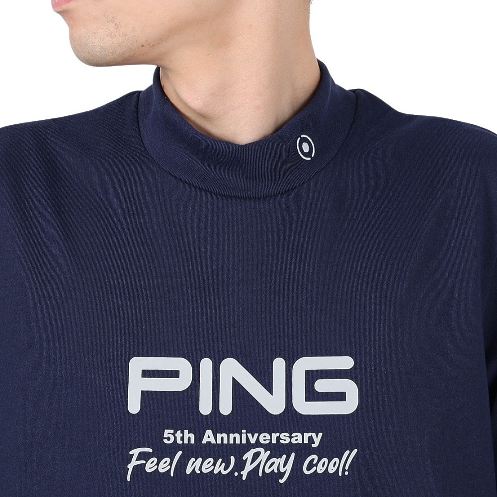 ピン（PING）（メンズ）ゴルフウェア モックネック プレーティング天竺 半袖ハイネックシャツ 621-5167307-120