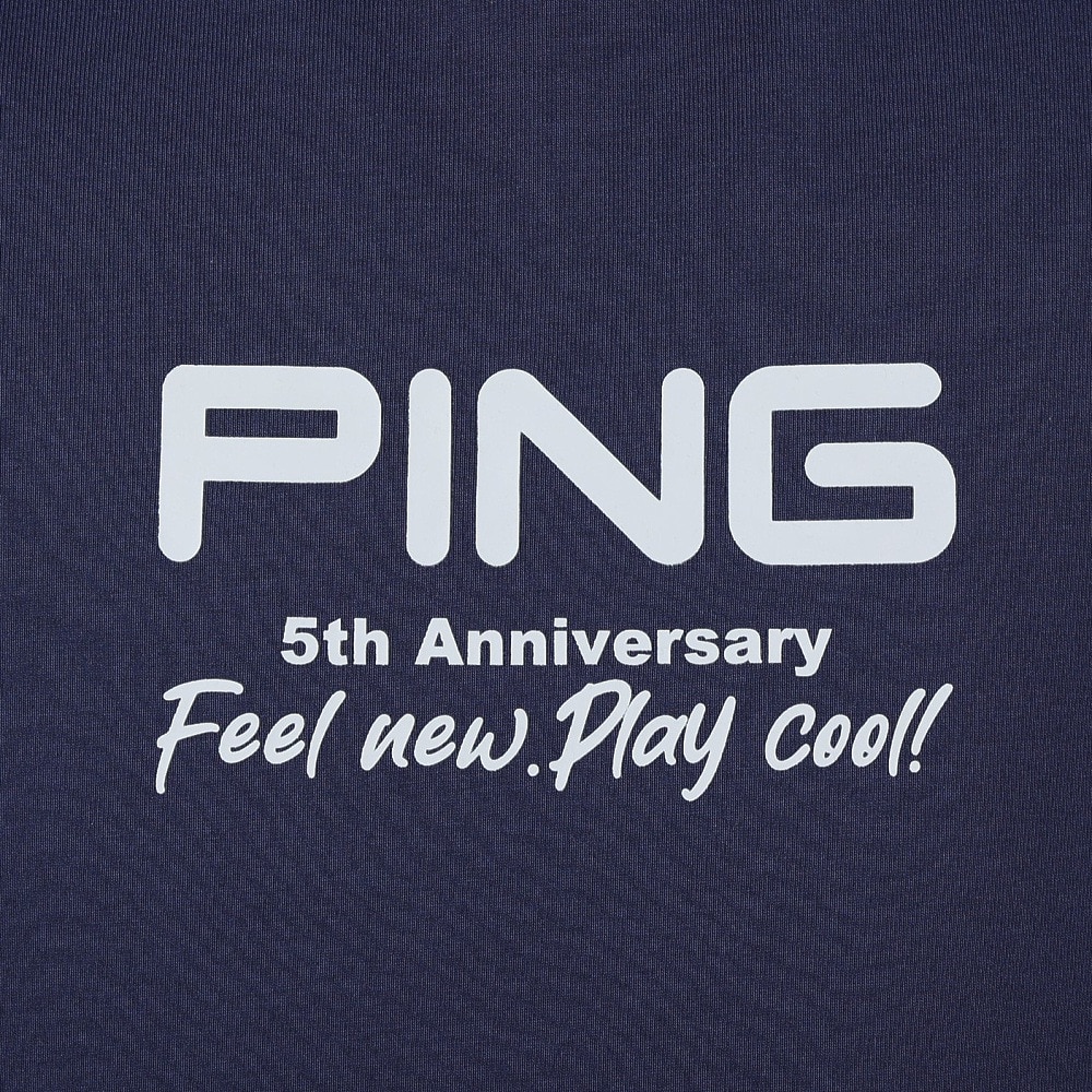 ピン（PING）（メンズ）ゴルフウェア モックネック プレーティング天竺 半袖ハイネックシャツ 621-5167307-120