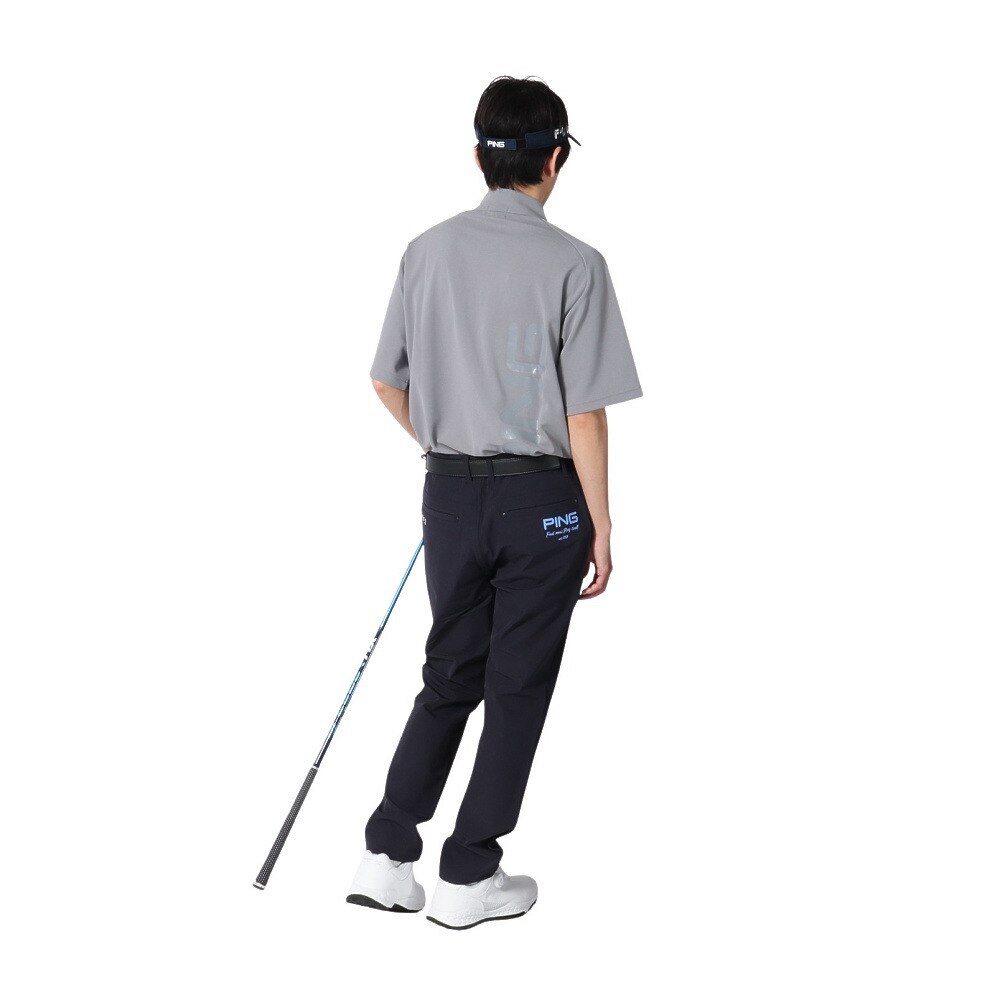 ピン（PING）（メンズ）ゴルフウェア 速乾 ダブルメッシュ 半袖ハイネックシャツ 621-5167213-020