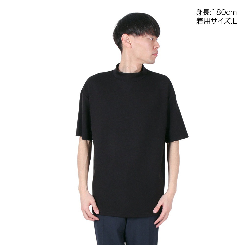 シルバースコット845（SILVERSCOTT845）（メンズ）ゴルフウェア 吸湿発熱 半袖 モックネック シャツ SS24FWT012 BLK