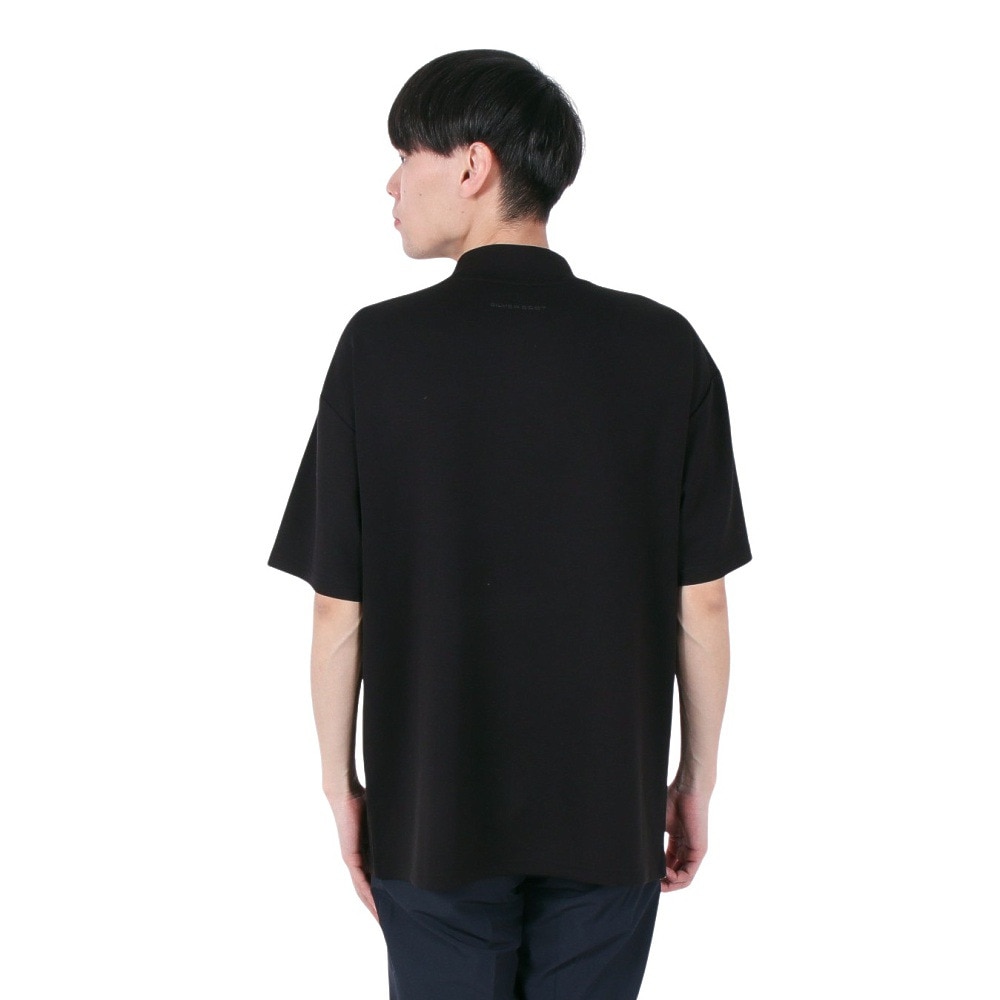 シルバースコット845（SILVERSCOTT845）（メンズ）ゴルフウェア 吸湿発熱 半袖 モックネック シャツ SS24FWT012 BLK