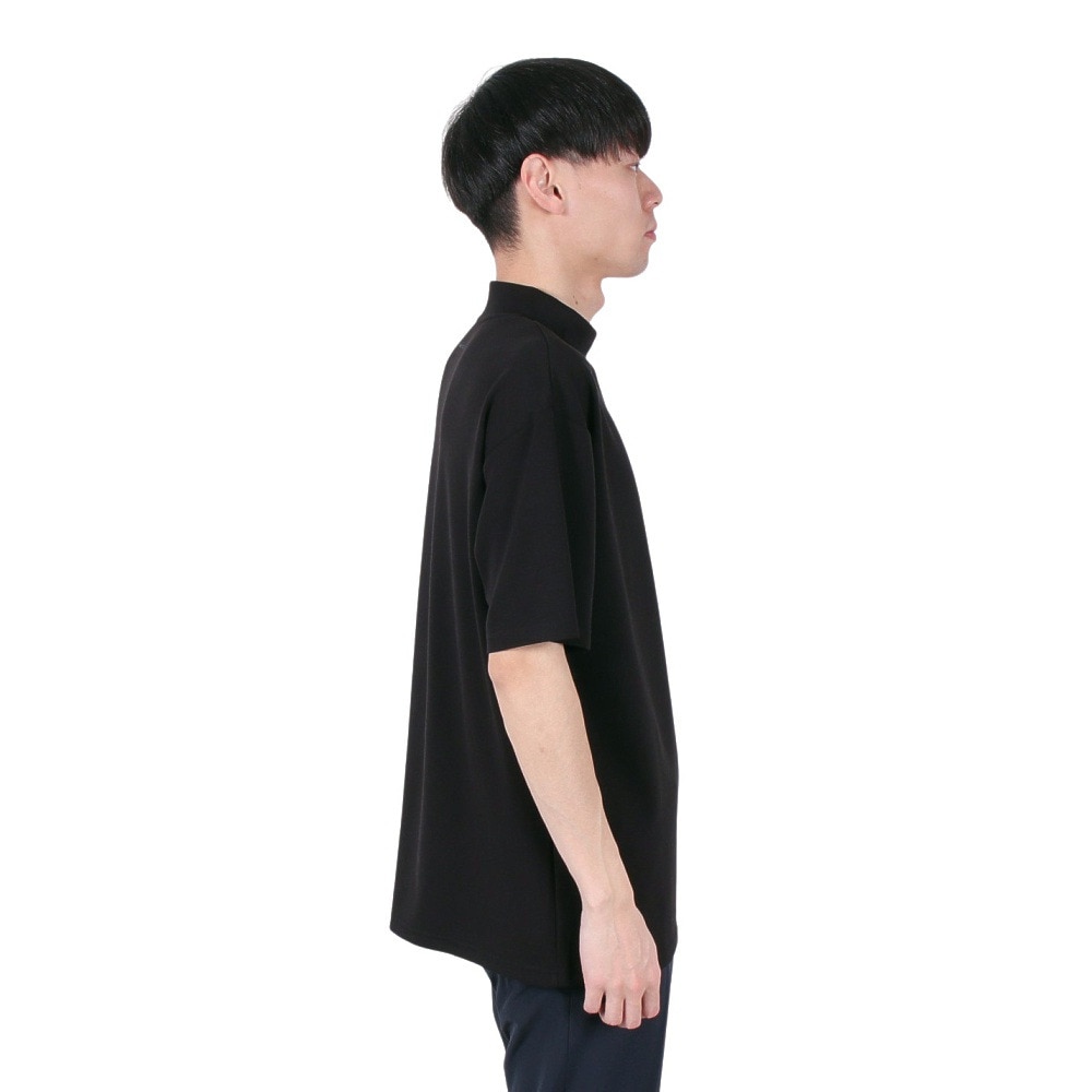 シルバースコット845（SILVERSCOTT845）（メンズ）ゴルフウェア 吸湿発熱 半袖 モックネック シャツ SS24FWT012 BLK
