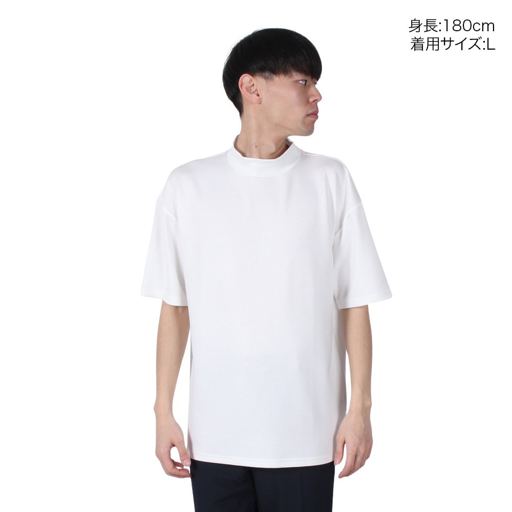 シルバースコット845（SILVERSCOTT845）（メンズ）ゴルフウェア 吸湿発熱 半袖 モックネック シャツ SS24FWT012 WHT
