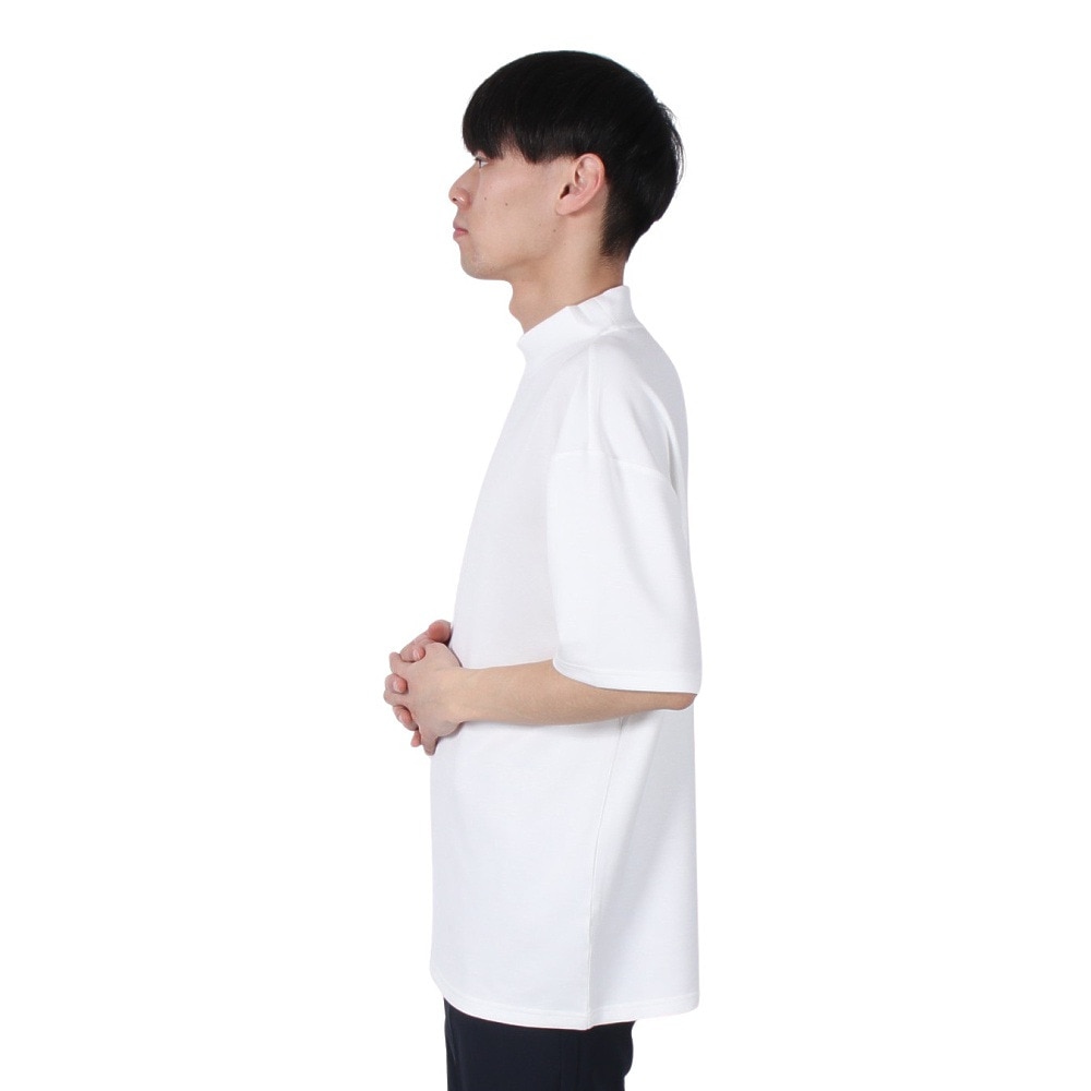 シルバースコット845（SILVERSCOTT845）（メンズ）ゴルフウェア 吸湿発熱 半袖 モックネック シャツ SS24FWT012 WHT