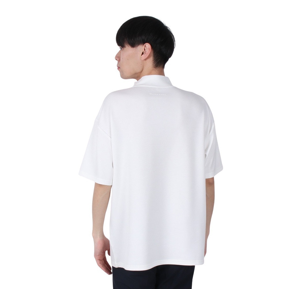 シルバースコット845（SILVERSCOTT845）（メンズ）ゴルフウェア 吸湿発熱 半袖 モックネック シャツ SS24FWT012 WHT