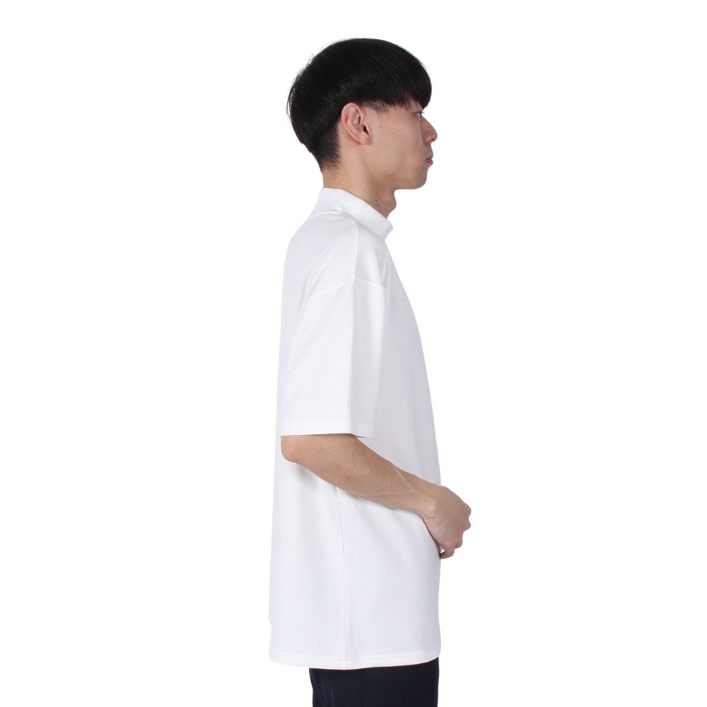 シルバースコット845（SILVERSCOTT845）（メンズ）ゴルフウェア 吸湿発熱 半袖 モックネック シャツ SS24FWT012 WHT