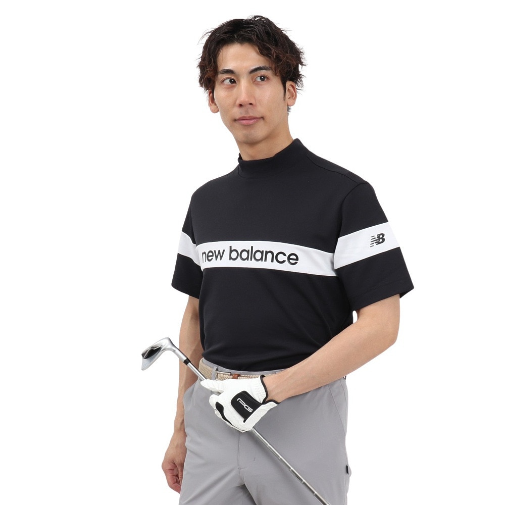 ニューバランス（new balance）（メンズ）ゴルフウェア 吸水速乾 半袖 モックネック プルオーバー 012-5166002-010