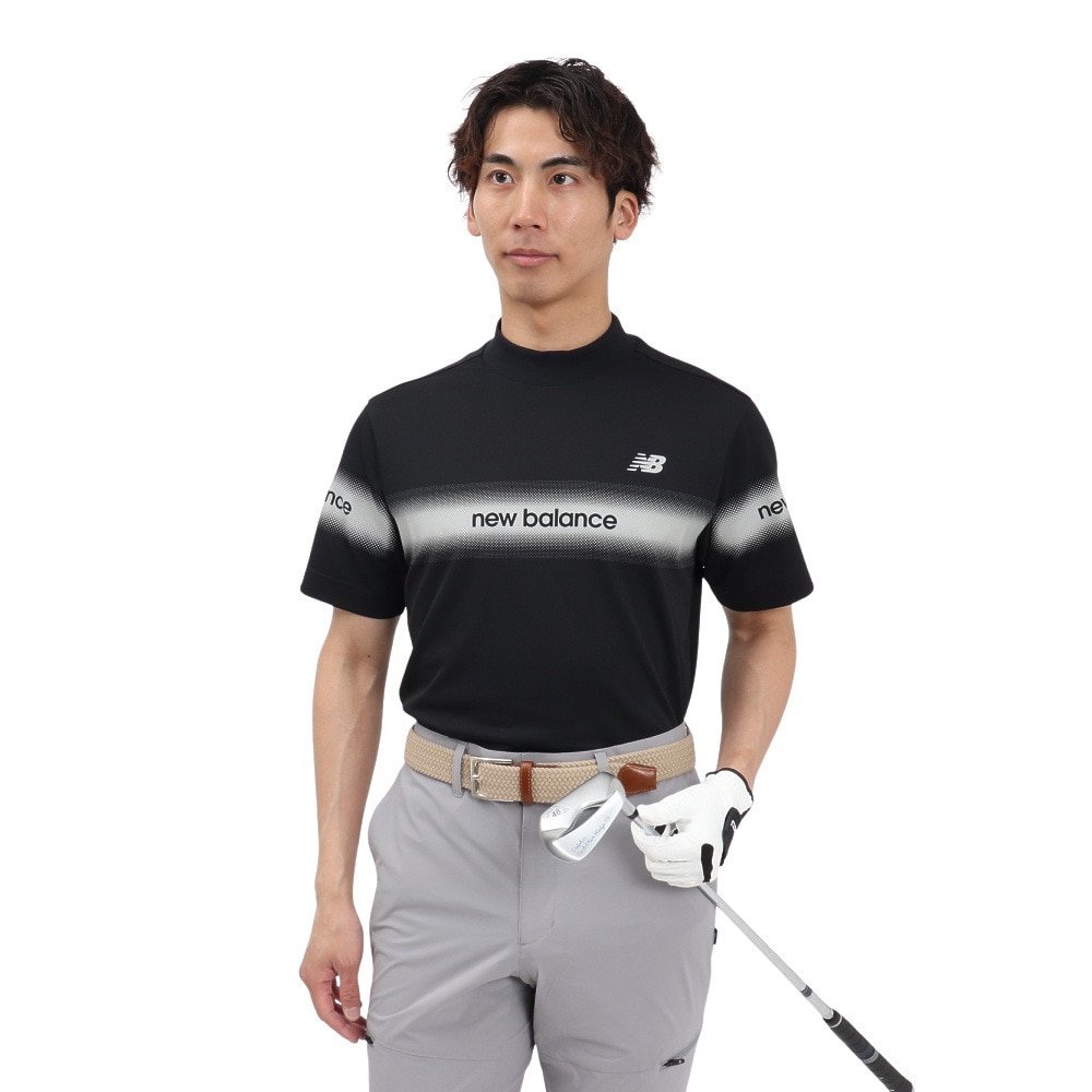 ニューバランス（new balance）（メンズ）ゴルフウェア UV 防透け 半袖 モックネック プルオーバー 012-5166012-010