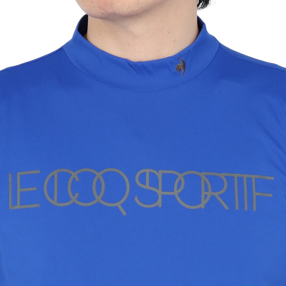 ルコックスポルティフ（lecoqsportif）（メンズ）ゴルフウェア 吸汗速乾 半袖 カラーブロック柄 モックネック 半袖シャツ LG5SHS51M BL00