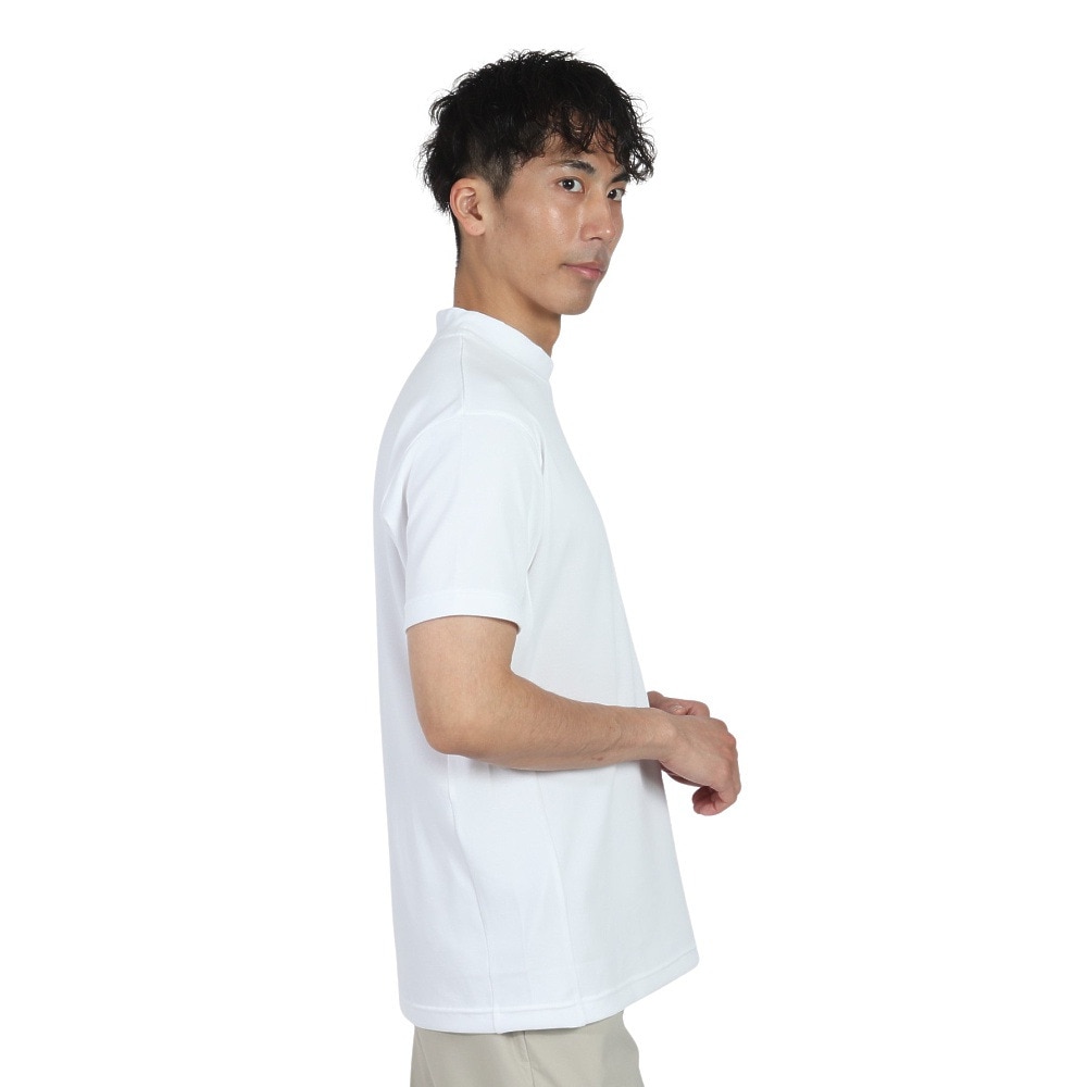 デサントゴルフ（DESCENTEGOLF）（メンズ）ゴルフウェア 吸汗速乾 遮熱 モックネック ベア鹿の子 半袖シャツ DG5SHS06M WH00