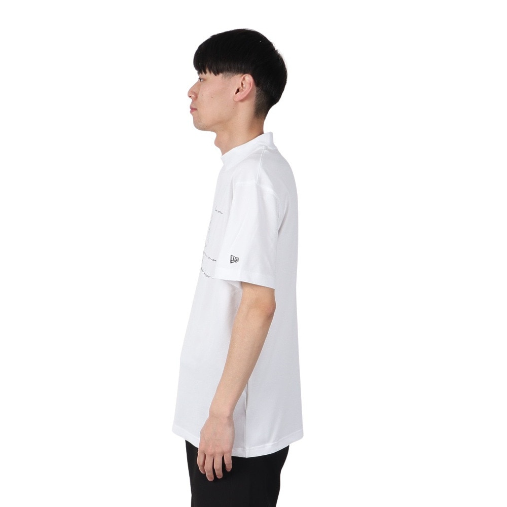 ニューエラ（NEW ERA）（メンズ、レディース）モックネック ゴルフ 半袖 ミッドネック Tシャツ PEANUTS チャーリー・ブラウン 14432149