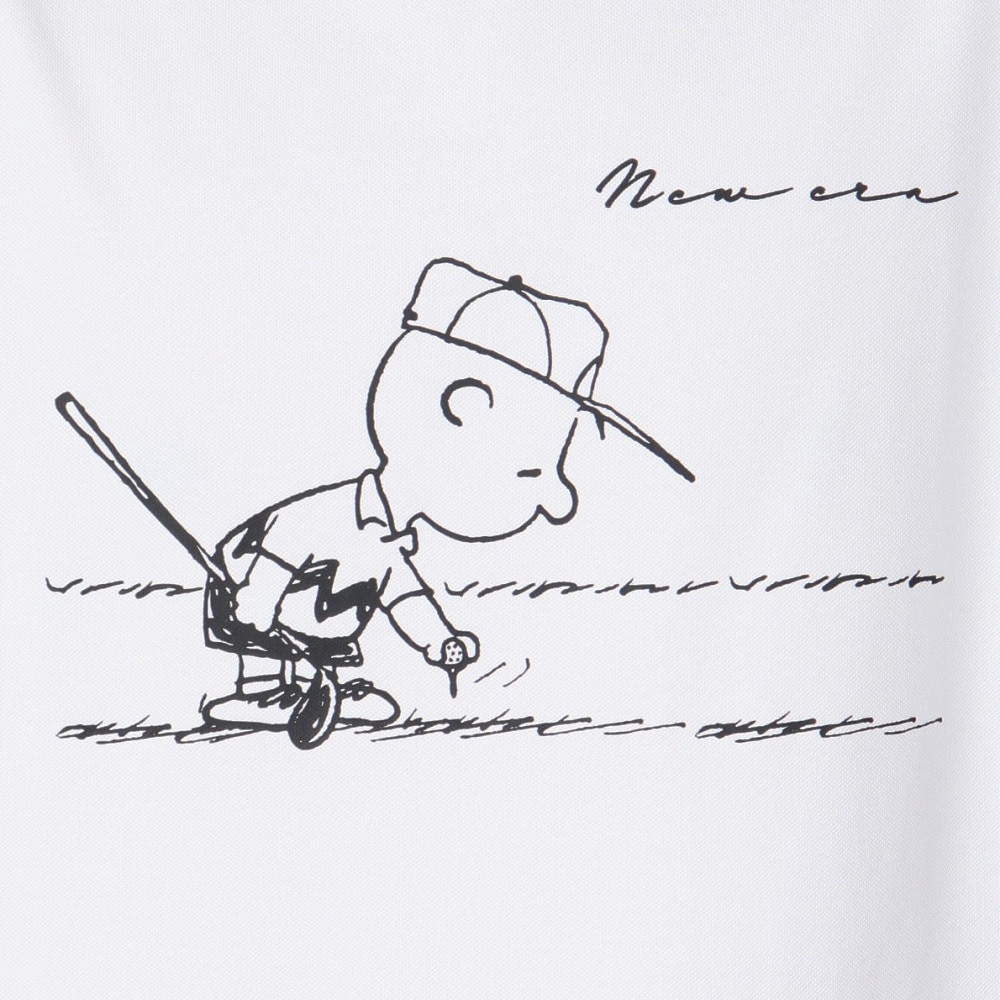 ニューエラ（NEW ERA）（メンズ、レディース）モックネック ゴルフ 半袖 ミッドネック Tシャツ PEANUTS チャーリー・ブラウン 14432149