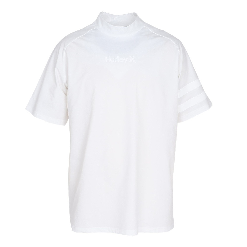 ハーレー（HURLEY）（メンズ）ゴルフウェア 吸汗速乾 ファントム アイコン ブロックパーティー 半袖 モックネック MGPS251108-WHT