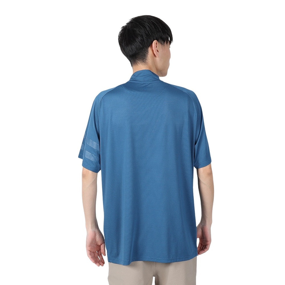 ハーレー（HURLEY）（メンズ）ゴルフウェア 軽量 通気性 ファントム メッシュ アイコン 半袖 モックネックシャツ MGPS251111-BLU