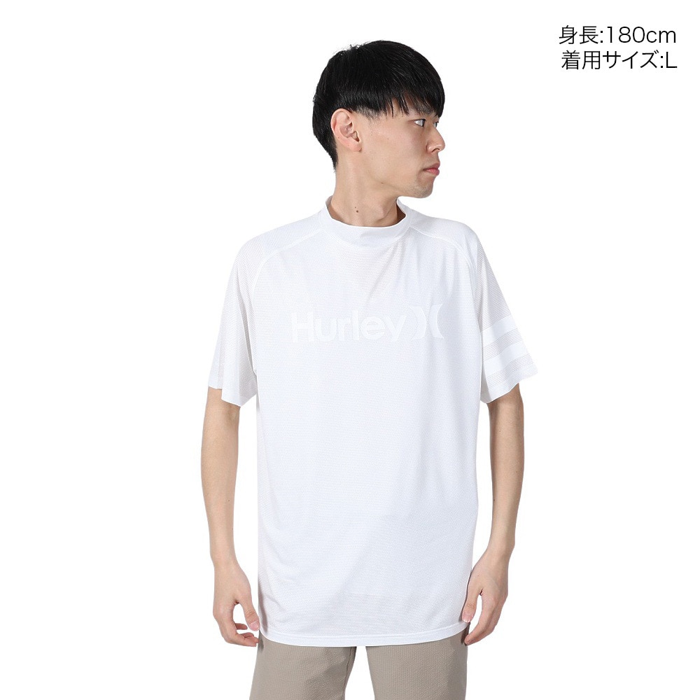ハーレー（HURLEY）（メンズ）ゴルフウェア 軽量 通気性 ファントム メッシュ アイコン 半袖 モックネックシャツ MGPS251111-WHT