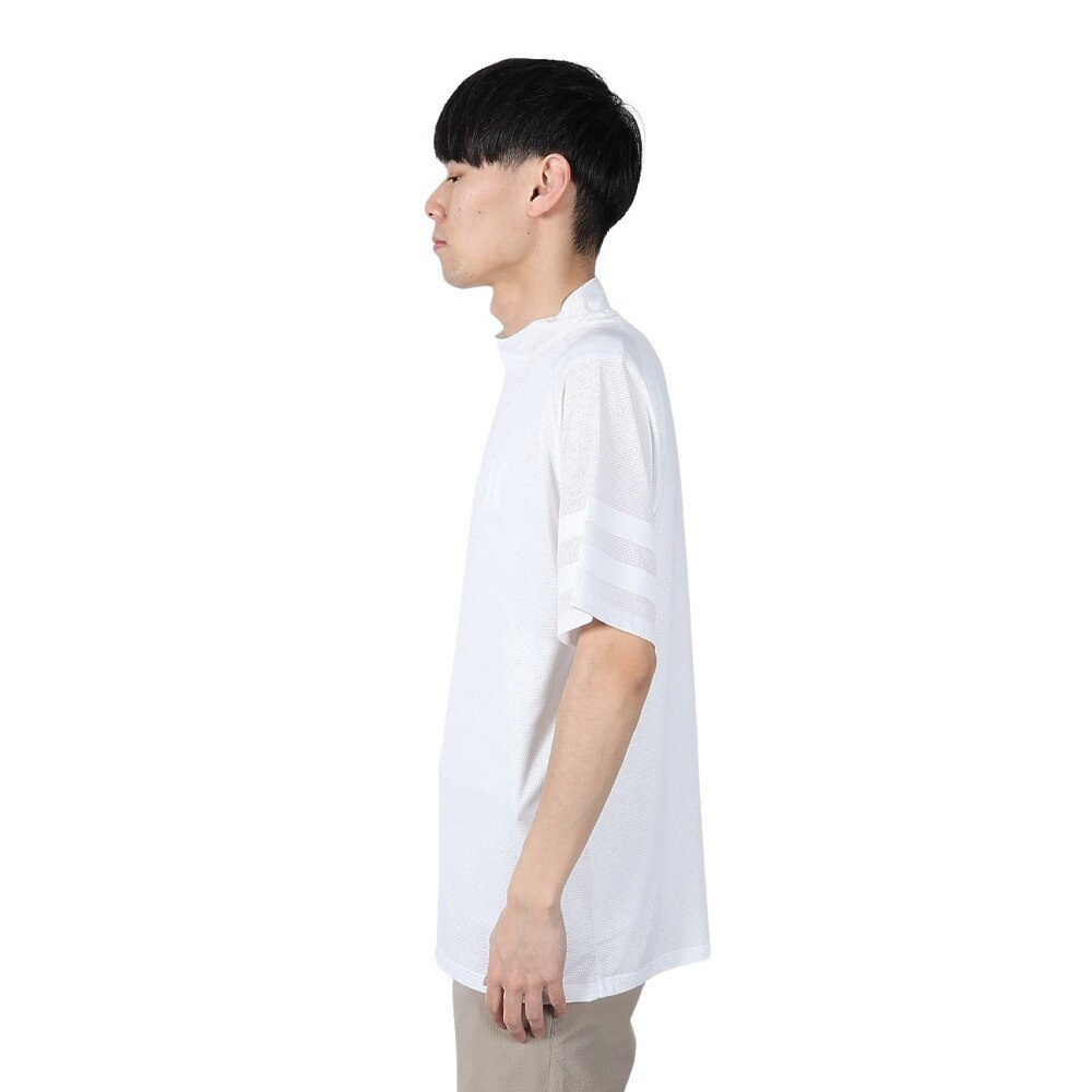 ハーレー（HURLEY）（メンズ）ゴルフウェア 軽量 通気性 ファントム メッシュ アイコン 半袖 モックネックシャツ MGPS251111-WHT