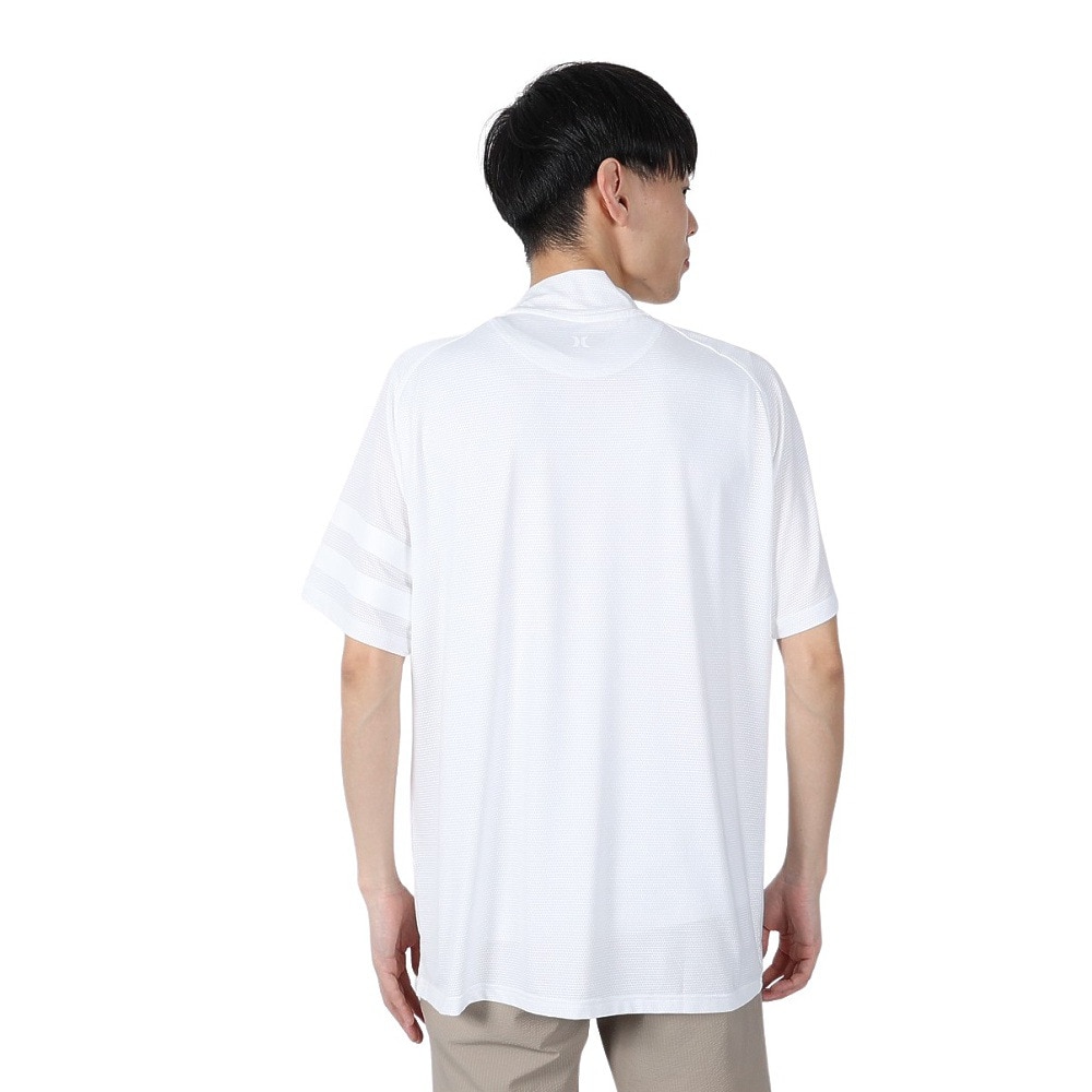 ハーレー（HURLEY）（メンズ）ゴルフウェア 軽量 通気性 ファントム メッシュ アイコン 半袖 モックネックシャツ MGPS251111-WHT