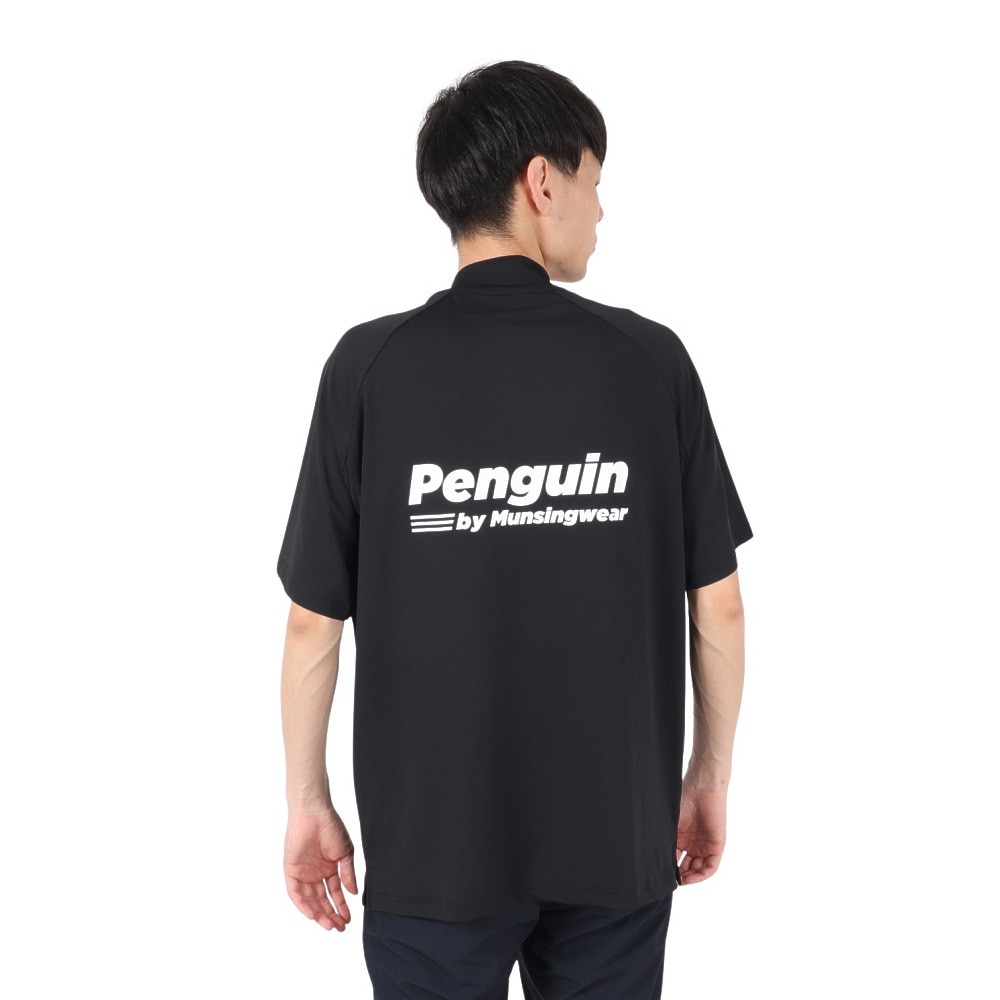 マンシングウエア（MUNSING WEAR）（メンズ）ゴルフウェア ペンギン バイ マンシングウェア モックネックグラフィックシャツ MU5SHS13M BK00
