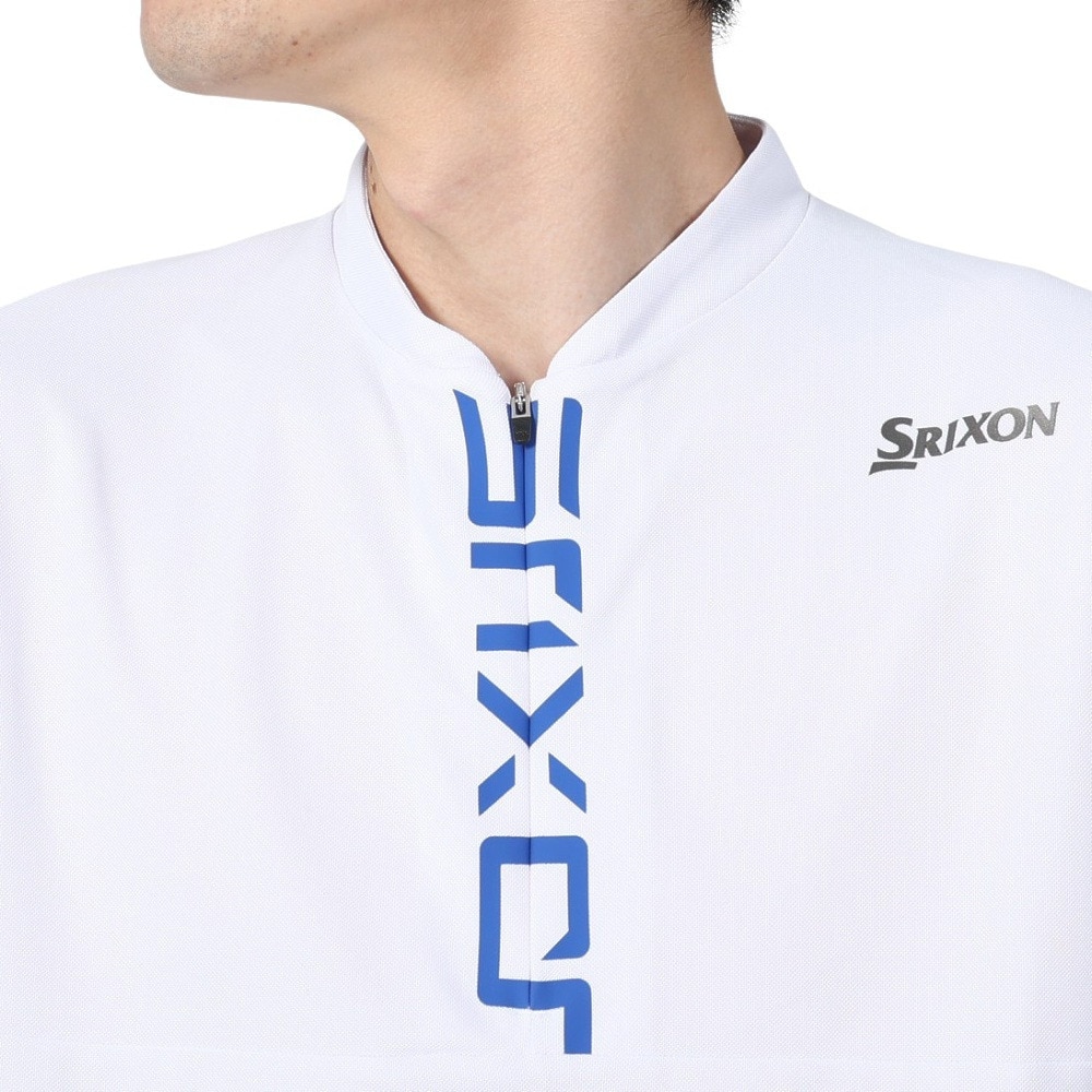 スリクソン（SRIXON）（メンズ）ゴルフウェア 半袖 吸汗速乾 接触冷感 ロゴプリント ジップアップシャツ RGMXJA06 WH00