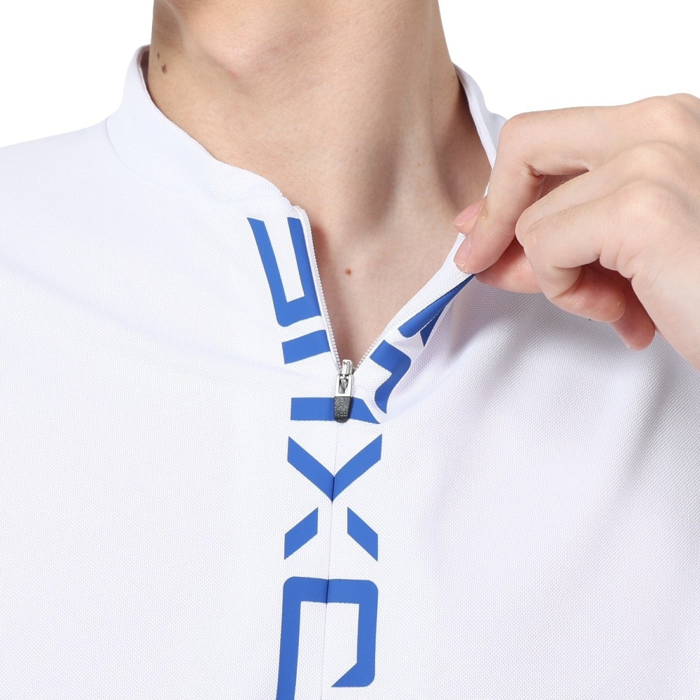 スリクソン（SRIXON）（メンズ）ゴルフウェア 半袖 吸汗速乾 接触冷感 ロゴプリント ジップアップシャツ RGMXJA06 WH00