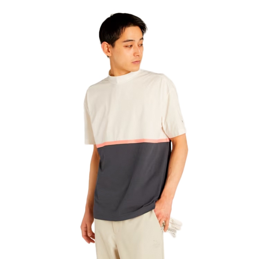 プーマ（PUMA）（メンズ）ゴルフウェア FOG パネル カラー リラックス 半袖 モックネックシャツ 633297-03